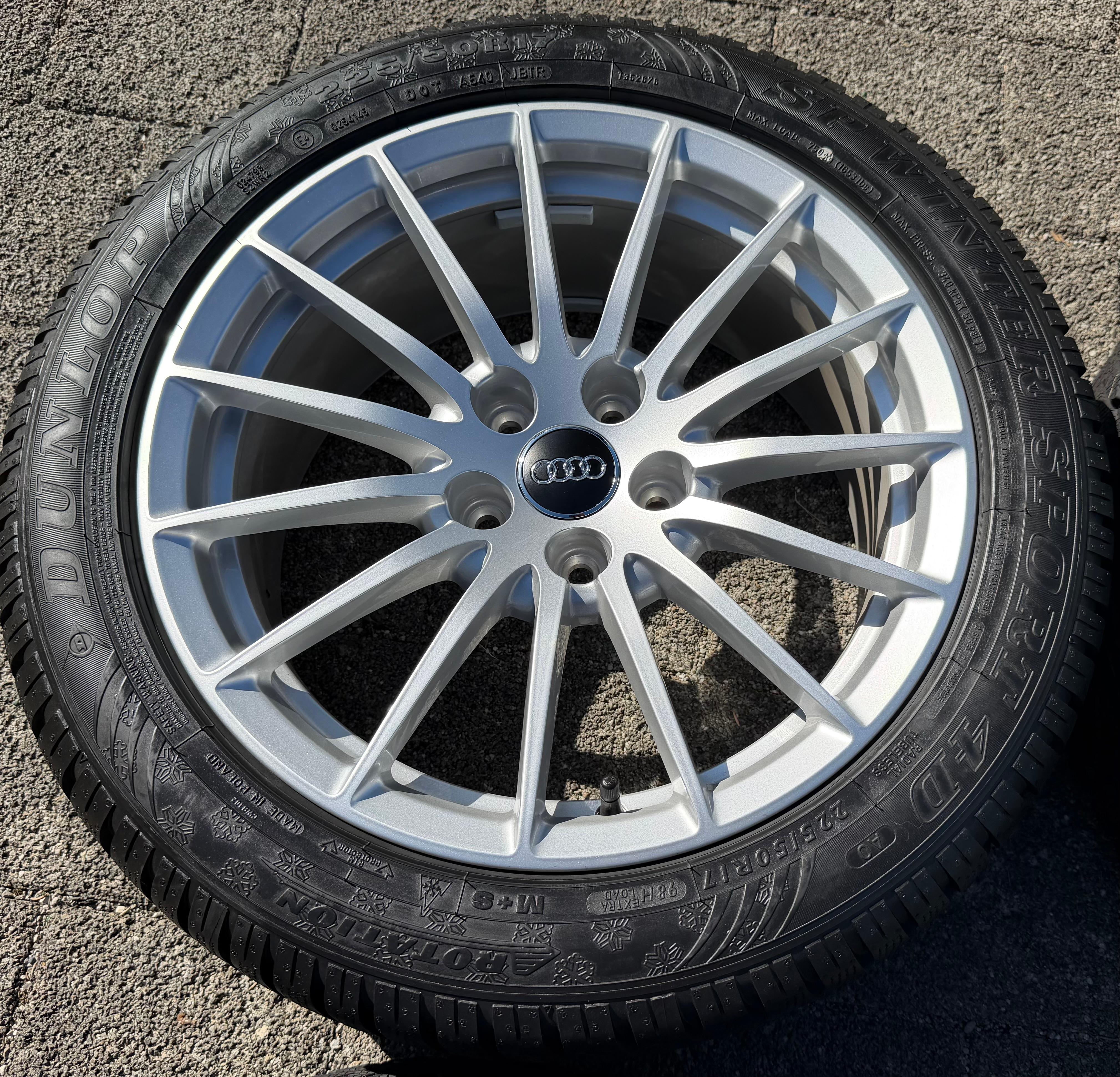 4 ORIGINAL 17" ALU WINTERRÄDER AUDI A5 F5 8W 225/50R17 98H 8W0601025AE DUNLOP