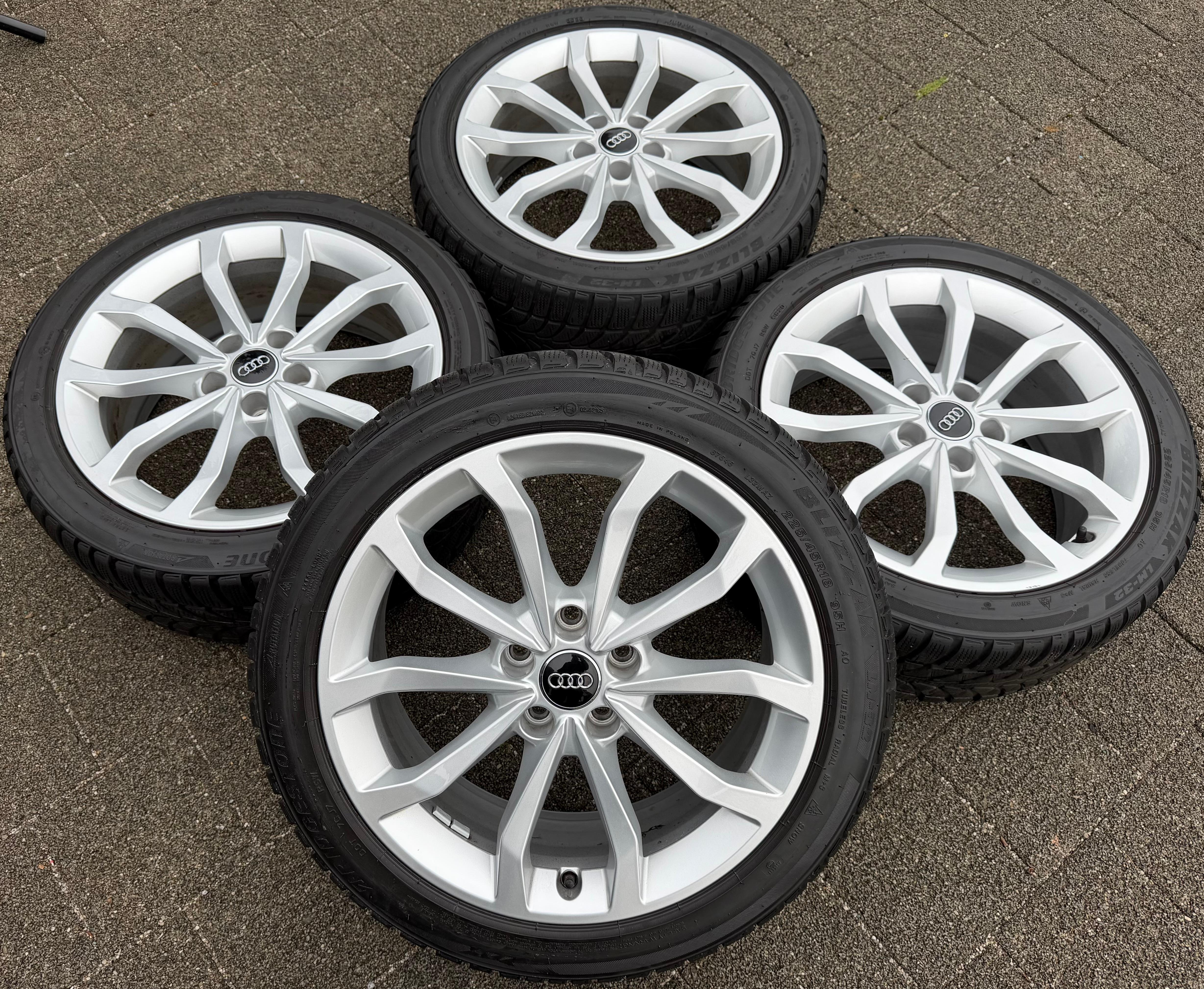4 ruedas de invierno de aluminio originales de 18" para Audi A4 S4 8W 8W0601025ED 225/45R18 95H Bridgestone