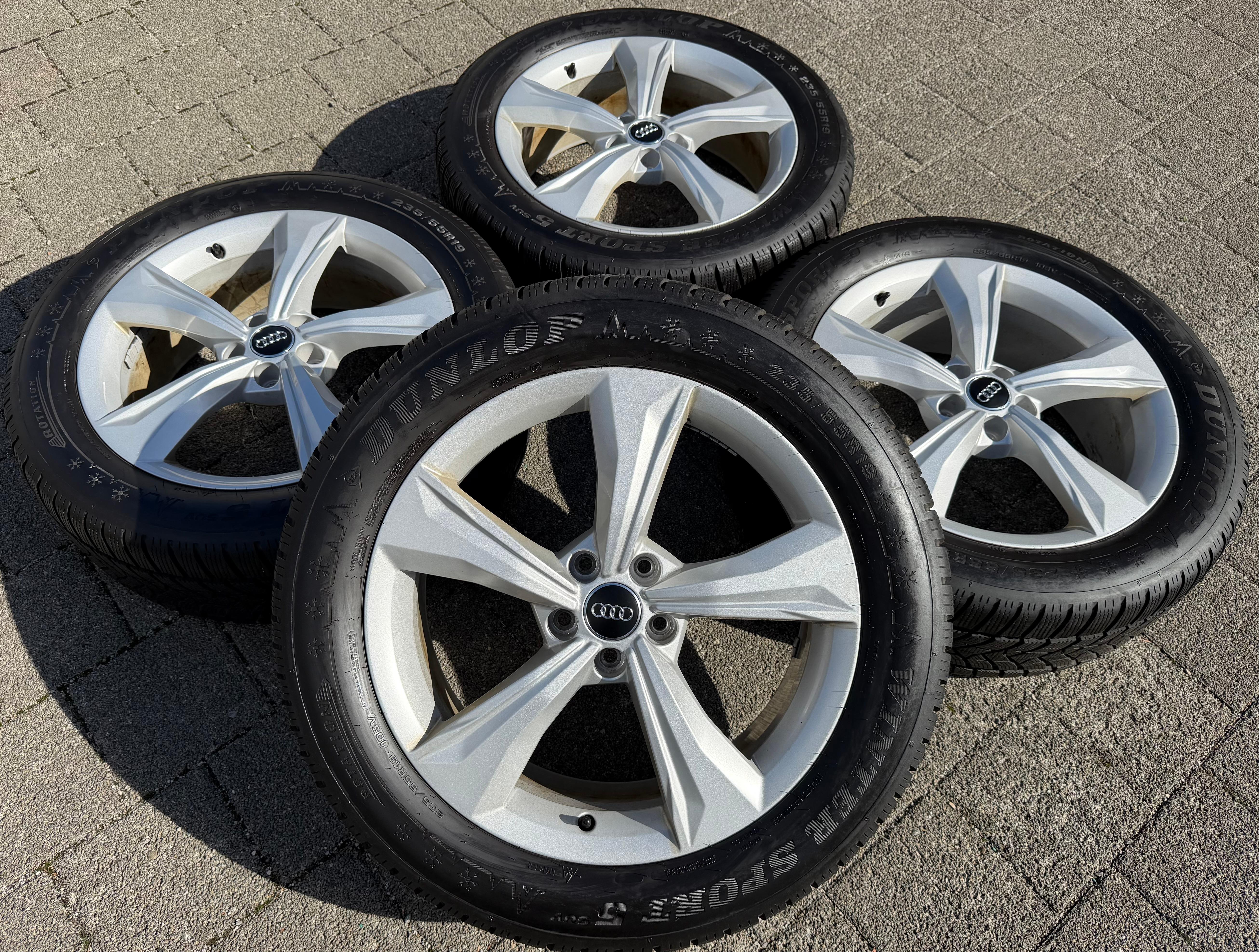 4 roues hiver complètes en alliage d’origine 19" Audi Q5 SQ5 FY 80A601025K 235/55R19 105V Dunlop