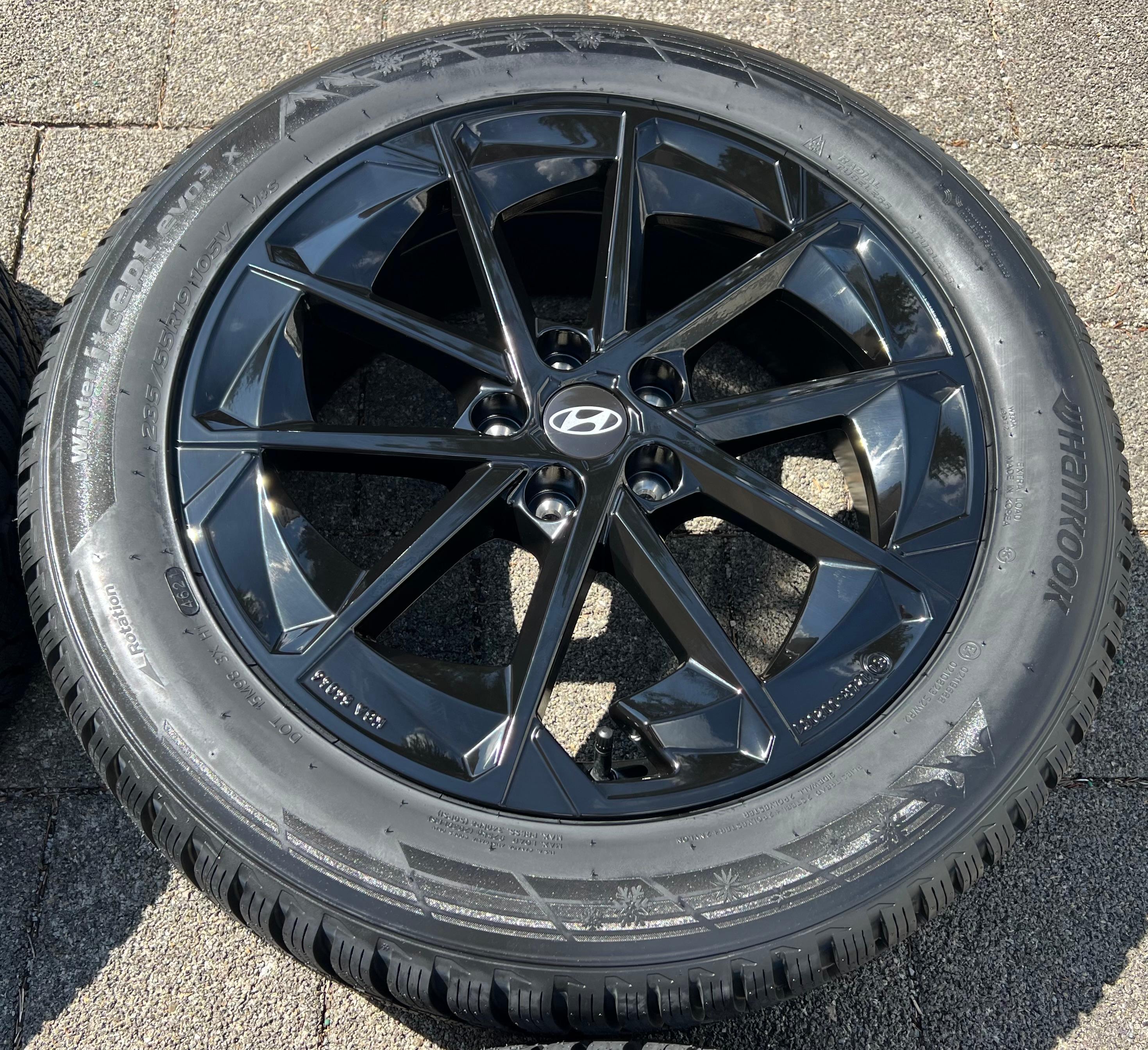 4 ruedas de invierno de aluminio originales de 19" para Hyundai Ioniq 5 NE Santa Fe 235/55R19 105V con RDKS 2021 Hankook NUEVAS