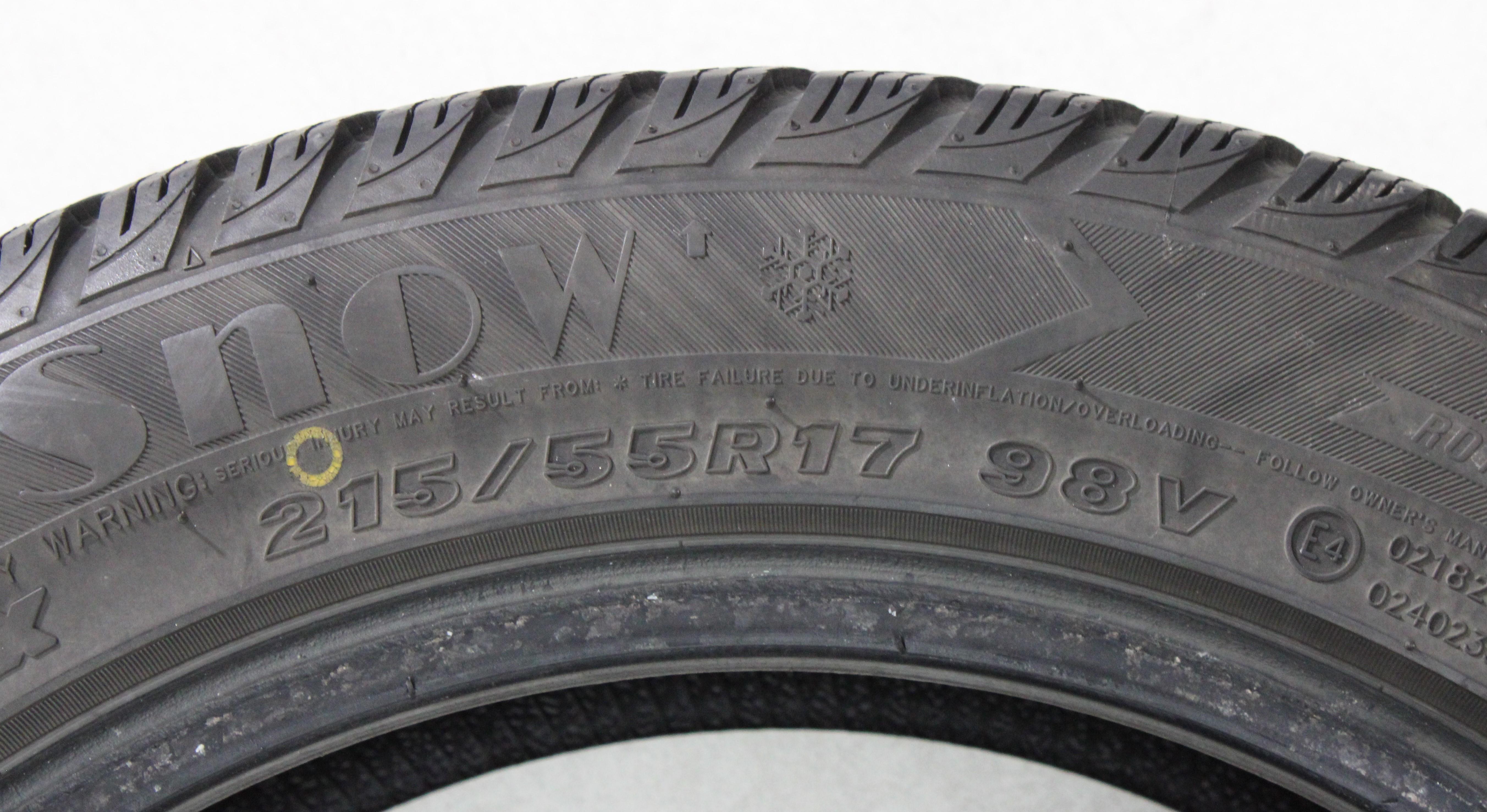 2 x 215/55R17 98V winterbanden Maxxis Presa Snow 5,5-6 mm 2019