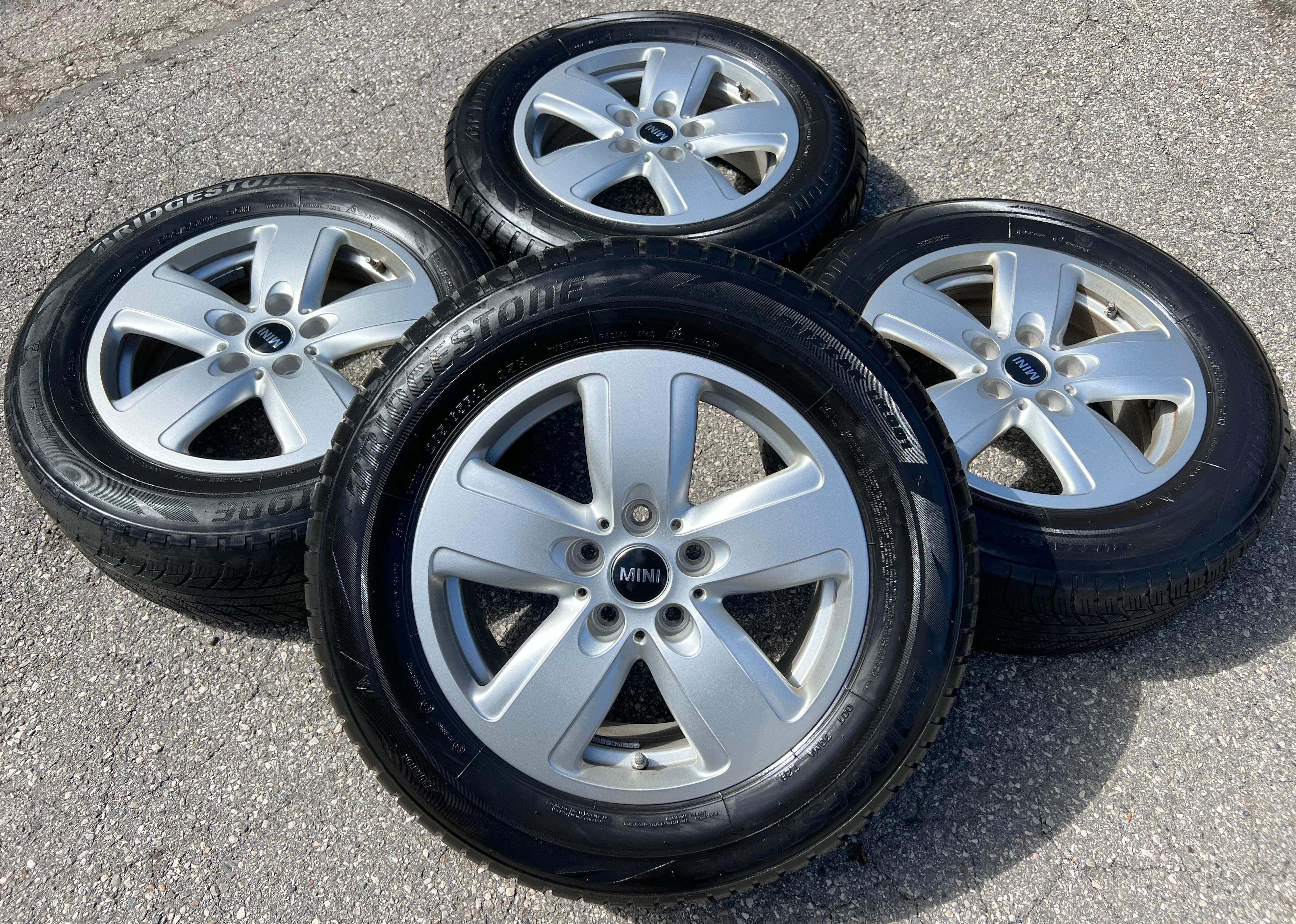 4 RUOTE ORIGINALI IN ALLUMINIO DA 16" MINI COUNTRYMAN F60 6856029 7x16 ET41 5x112 TPMS