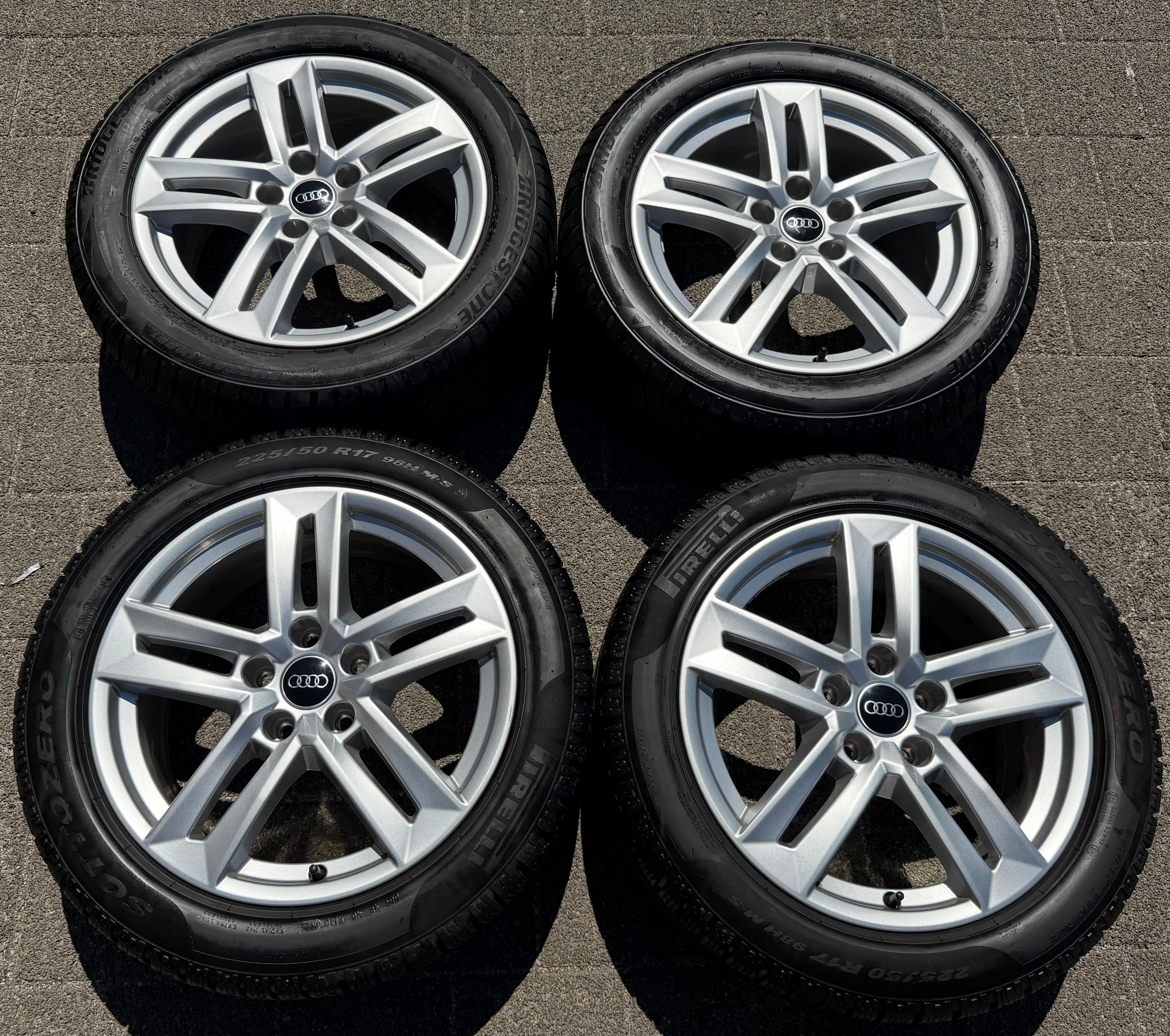 4 ruedas de invierno de aluminio originales de 17" para Audi A4 B9 8W 8W0601025P 225/50R17 98H neumáticos de invierno