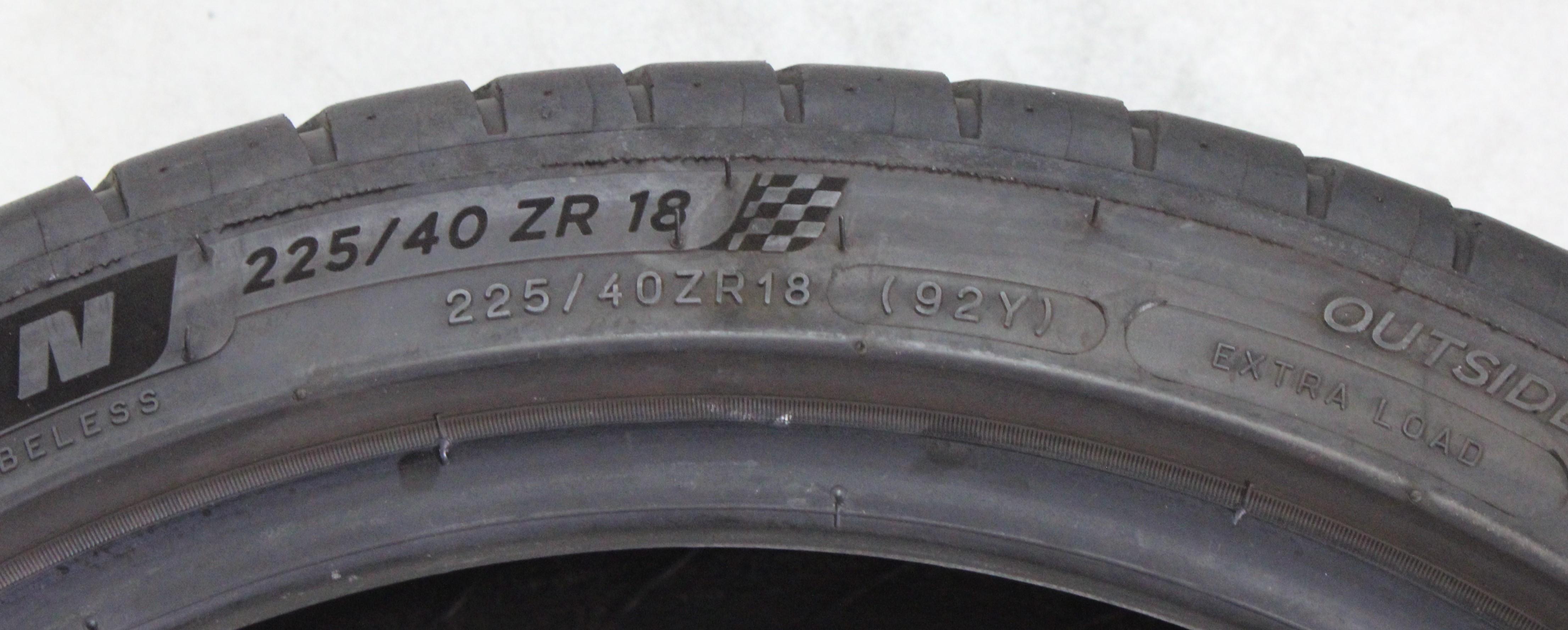 1 x 225/40R18 92Y Sommerreifen Michelin Pilot Sport 4 4,5-5mm 2019 XL