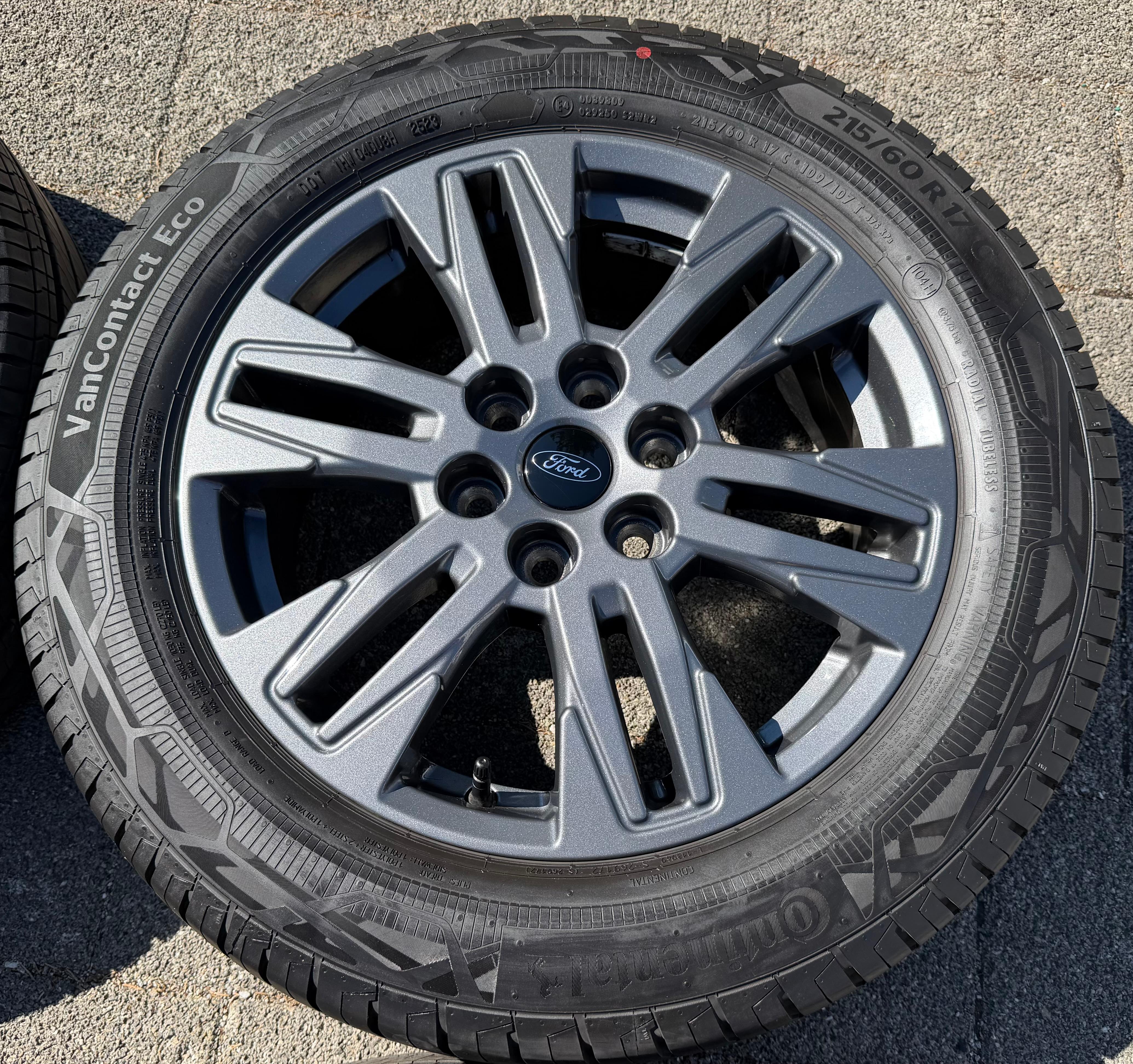 4 originele 17-inch aluminium Sommer-velgen voor Ford Transit Tourneo Custom NXN 2023, Continental PZ31-FA met bandenspanningscontrolesysteem (RDKS)