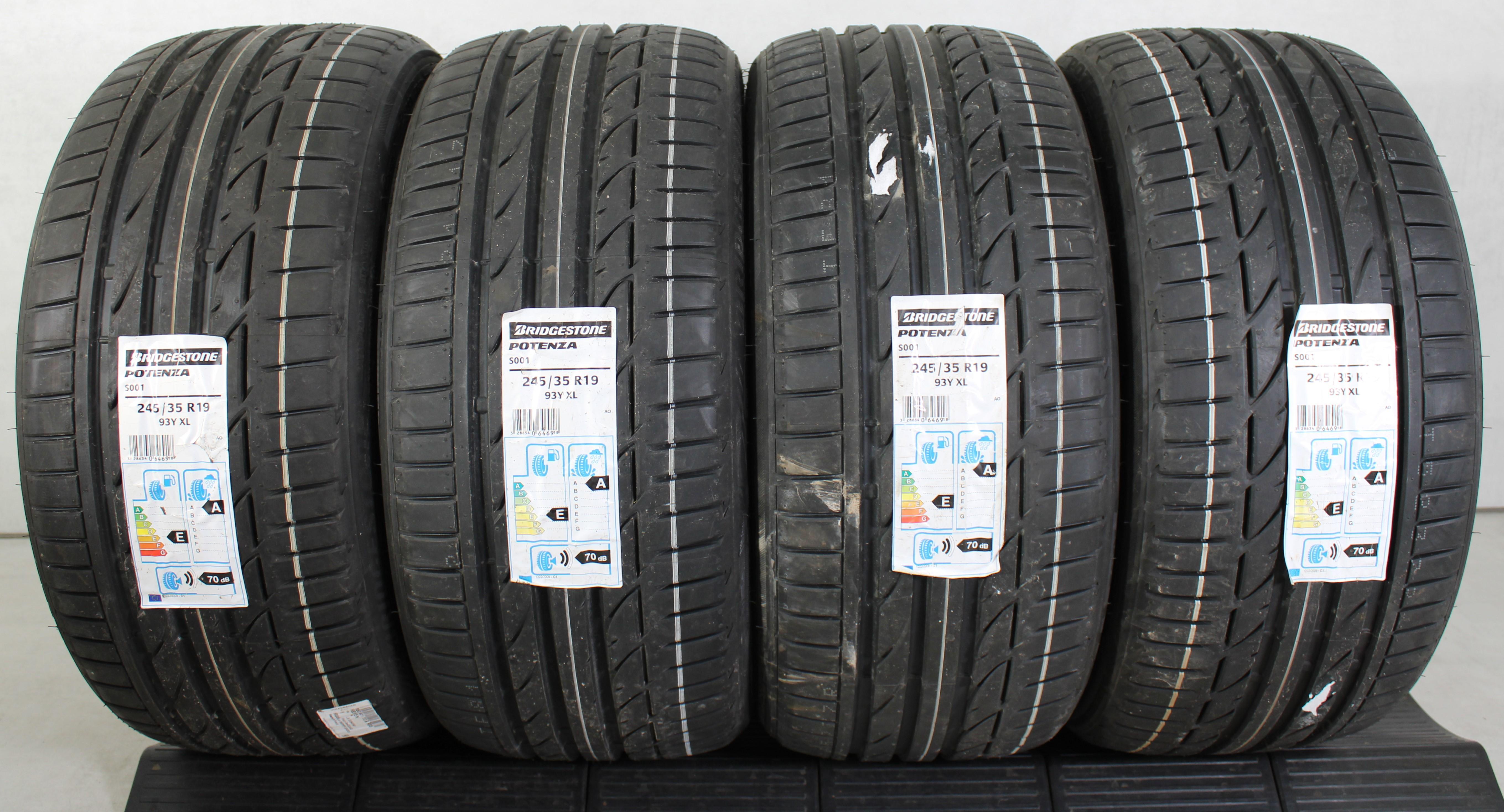 4 x 245/35R19 93Y Pneus d'été Bridgestone Potenza S001 2019 AO NOUVEAU franco domicile