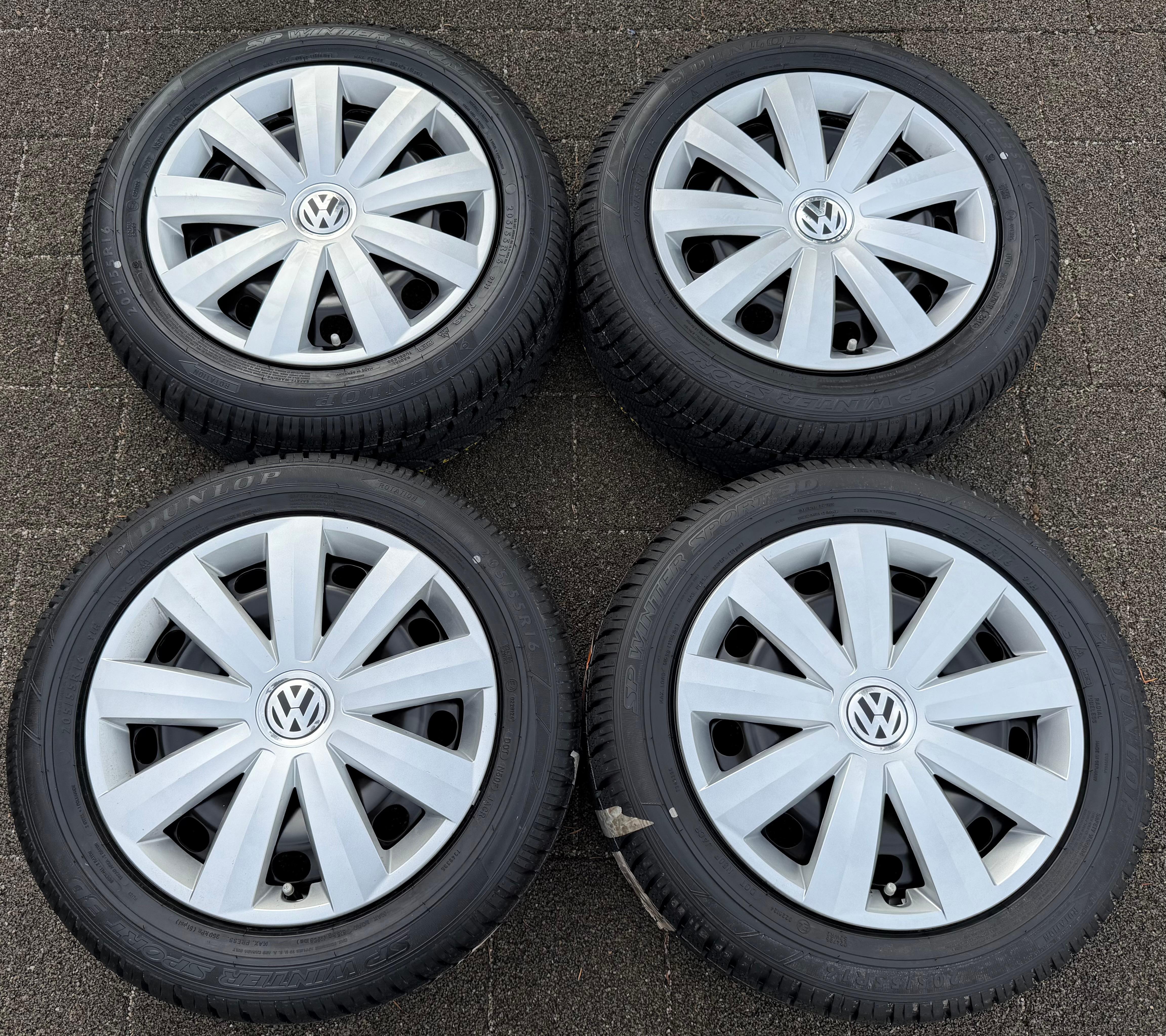 4 roues hiver VW Passat 3C Eos 1F Scirocco 13 205/55R16 91H 3C0601027BE Dunlop