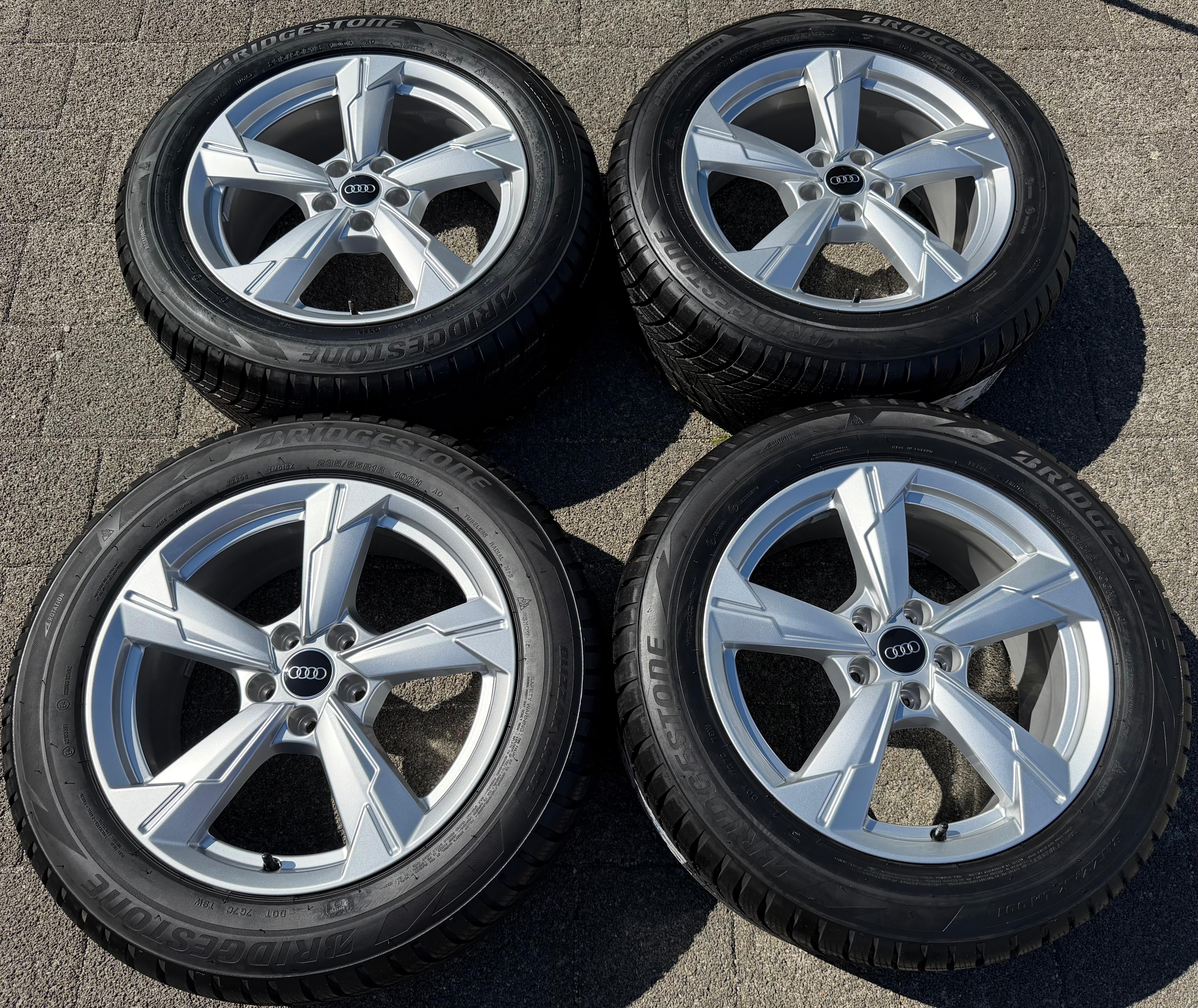 4 llantas de aluminio originales de invierno de 18" para Audi A6 Allroad 4K C8 4K0601025D 235/55R18 100H Bridgestone, NUEVAS