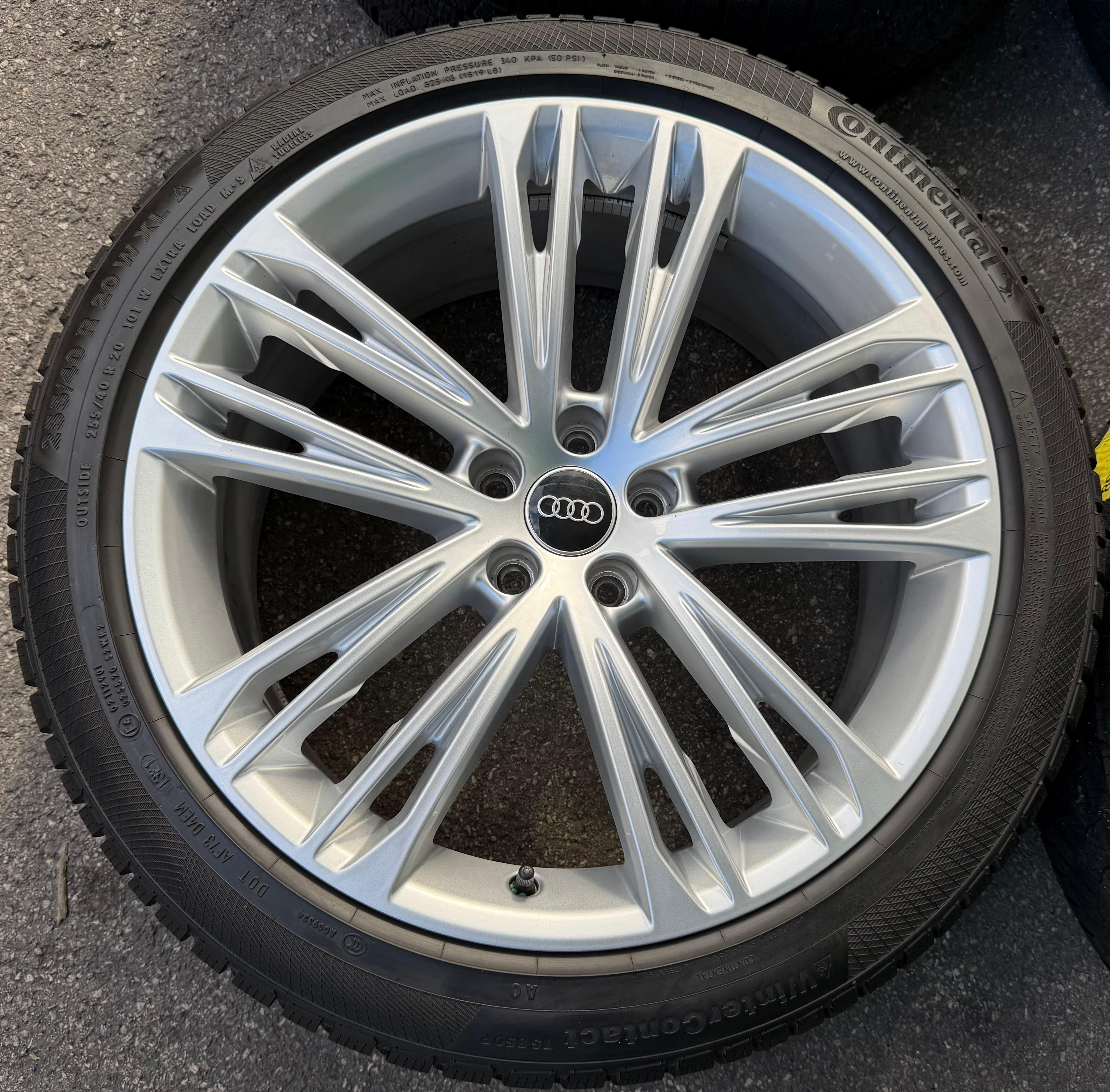 4 ruedas de invierno originales de aleación de 20" para Audi A7 S7 4K 4K8601025F 255/40R20 101W Continental