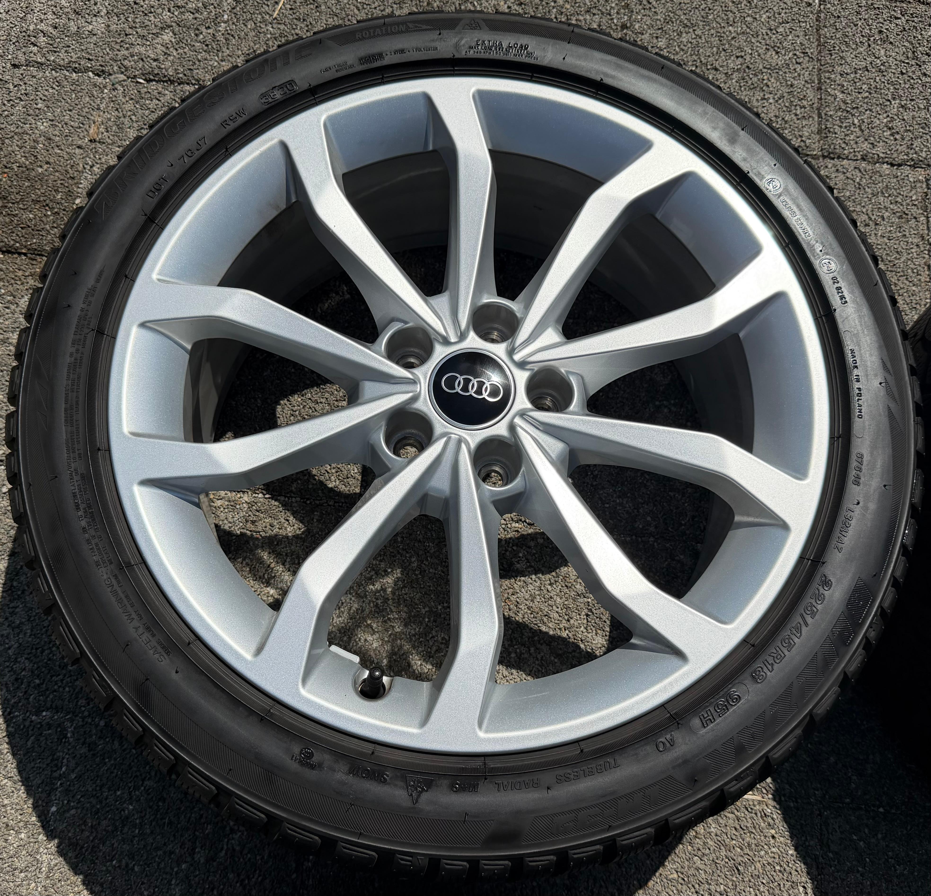 4 ruedas de invierno de aluminio originales de 18" para Audi A4 S4 8W 8W0601025ED 225/45R18 95H Bridgestone