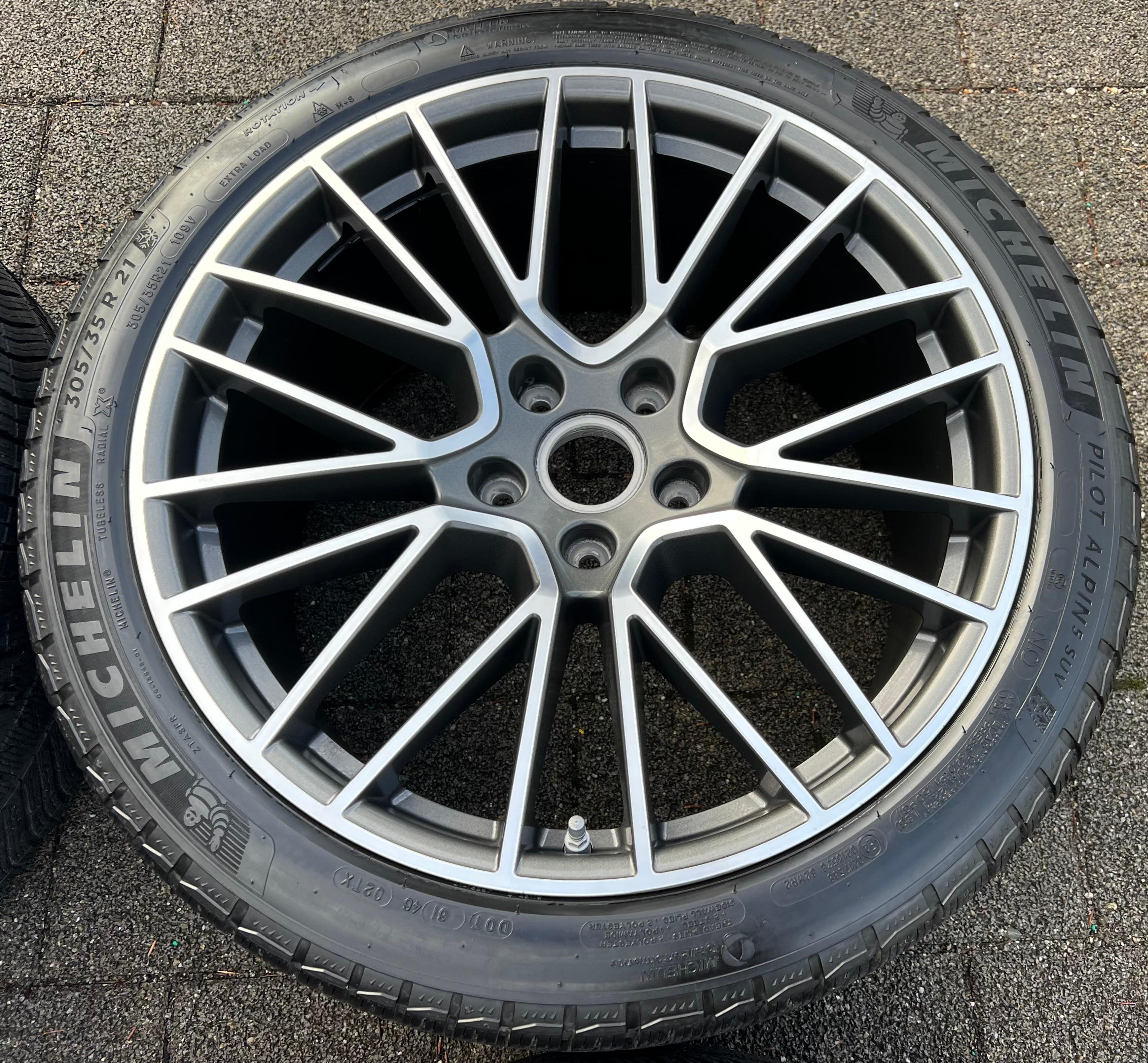 4 ORIGINAL 21" ALU WINTERRÄDER PORSCHE CAYENNE 9YA MICHELIN RDKS