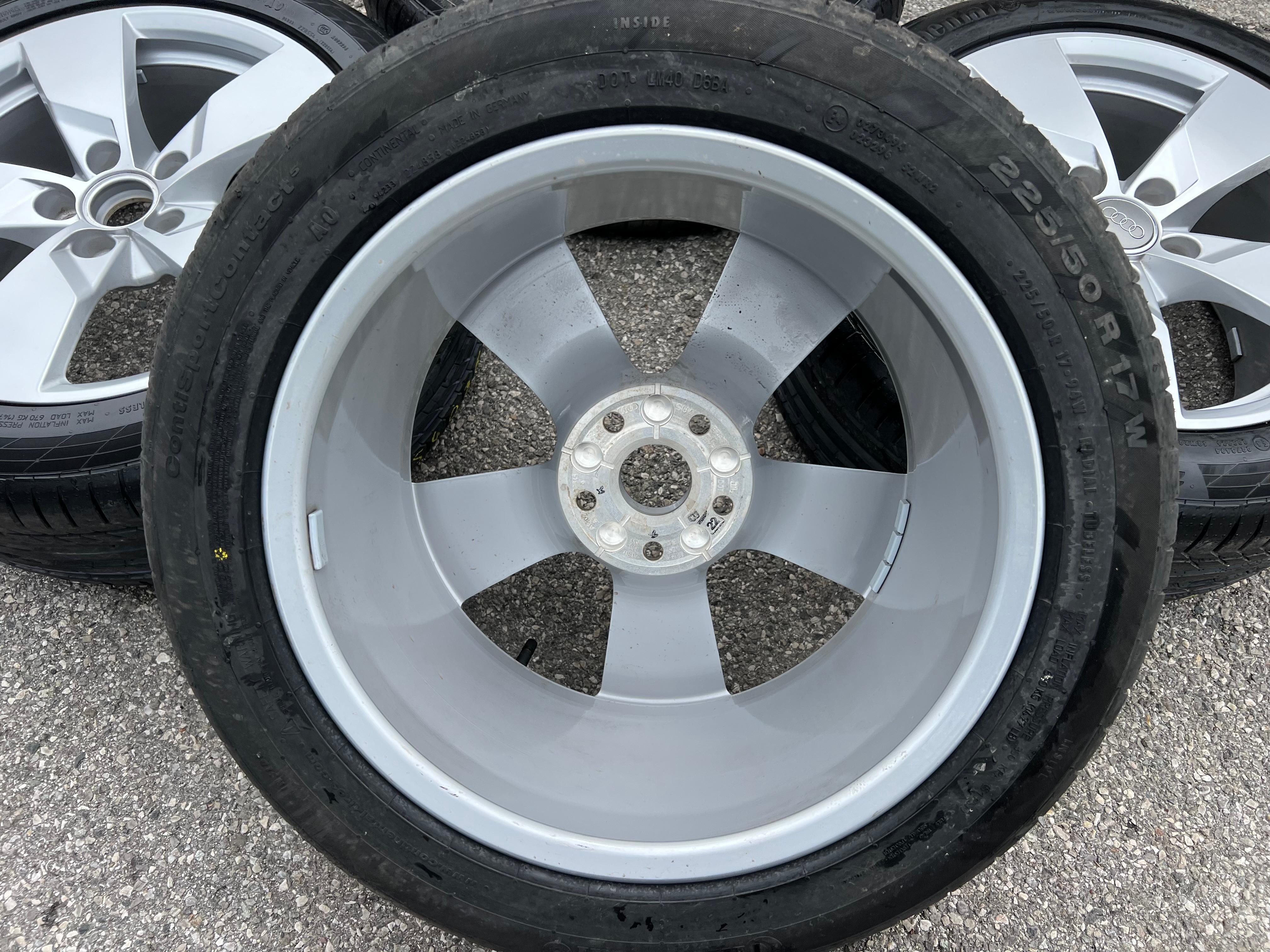 4 ORIGINAL 17" ALU SOMMERRÄDER AUDI TT 8S 225/50R17 94W CONTINENTAL 8S0601025BA