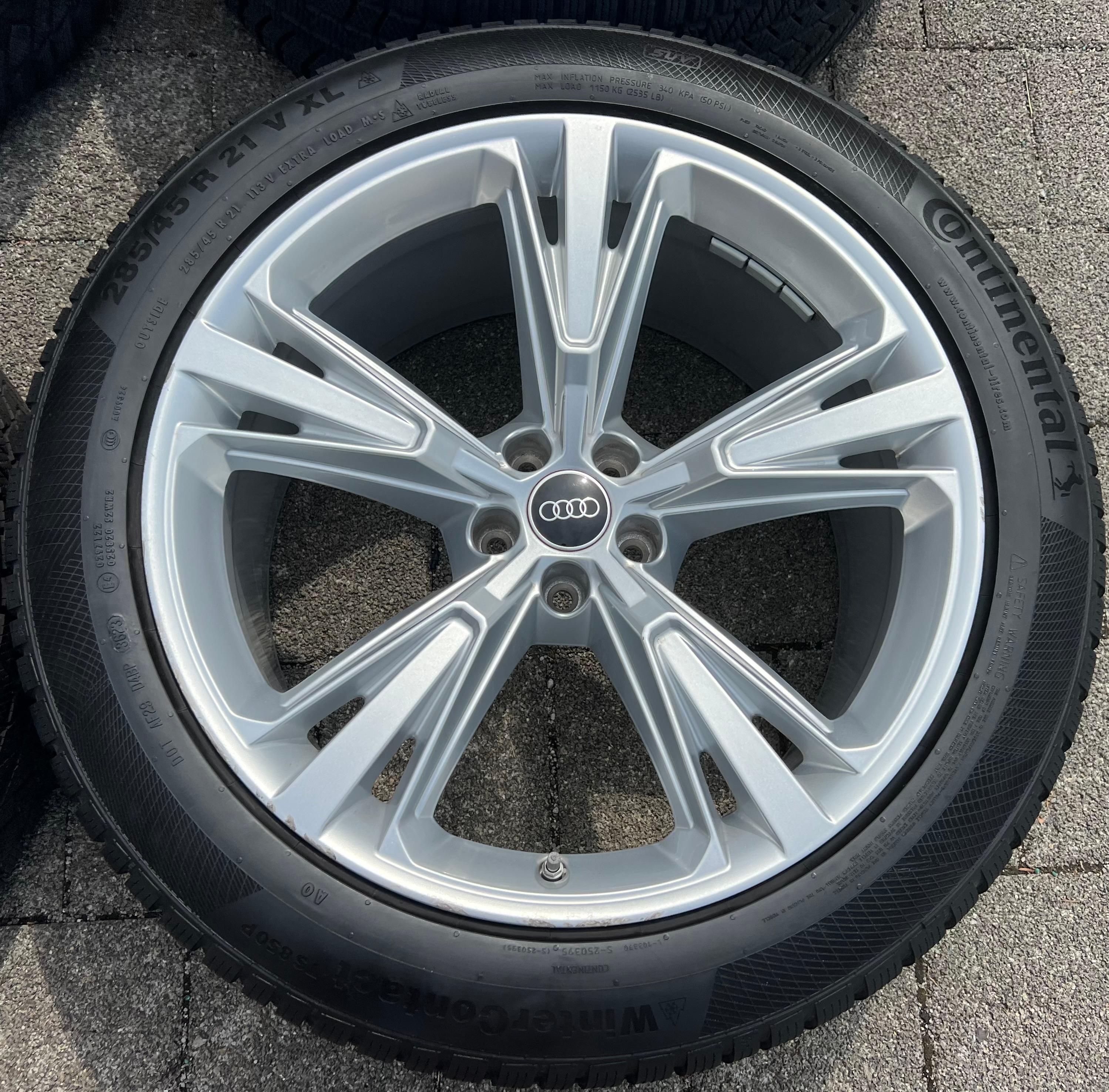 4 ORIGINAL 21" ALU WINTERRÄDER AUDI Q8 SQ8 4M 4M8601025H 285/45R21 113V CONTINENTAL FREIHAUS