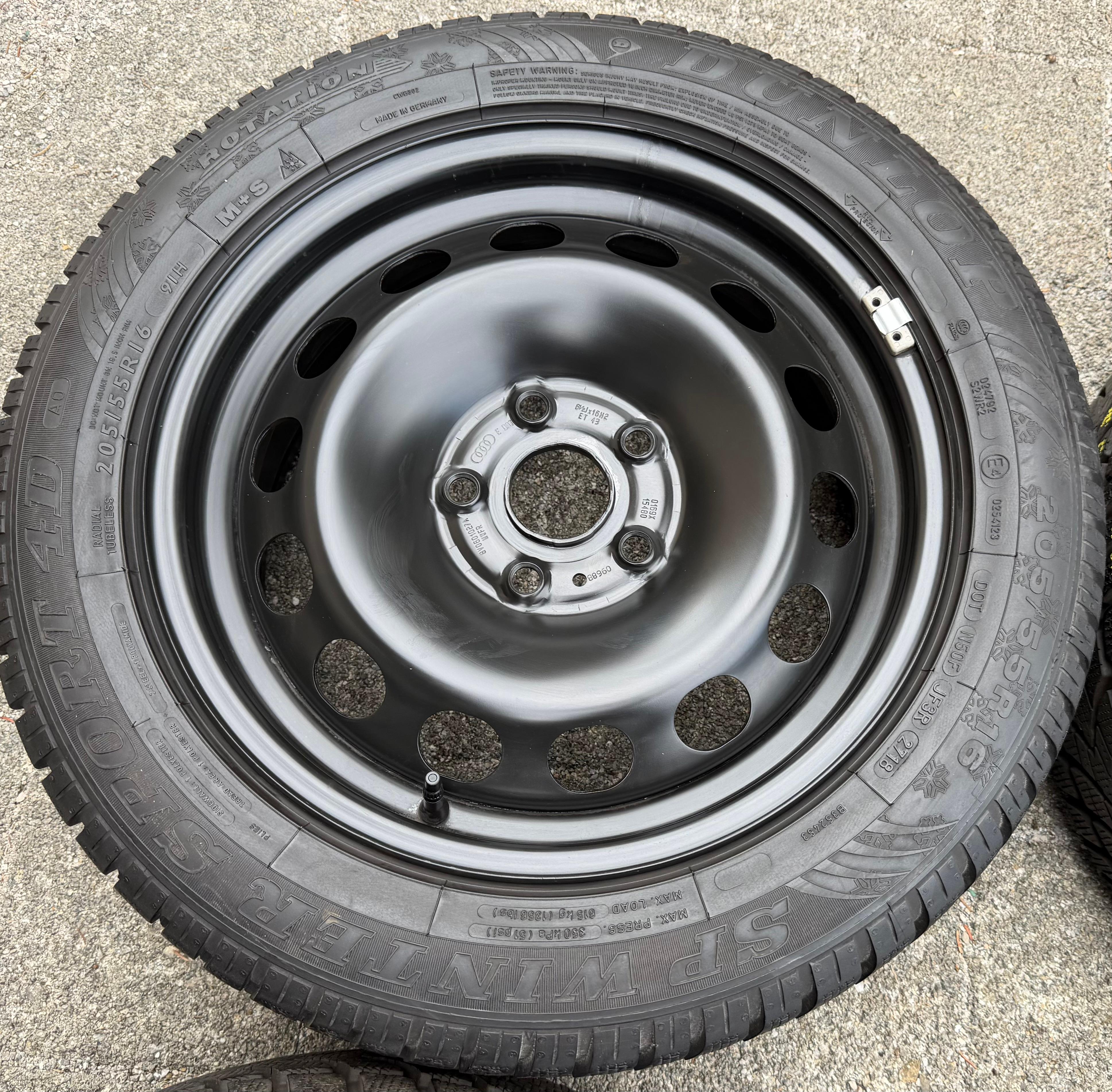 4 Winterräder Audi A3 8V Sportback Cabrio  205/55R16 91H Dunlop 8V0601027A