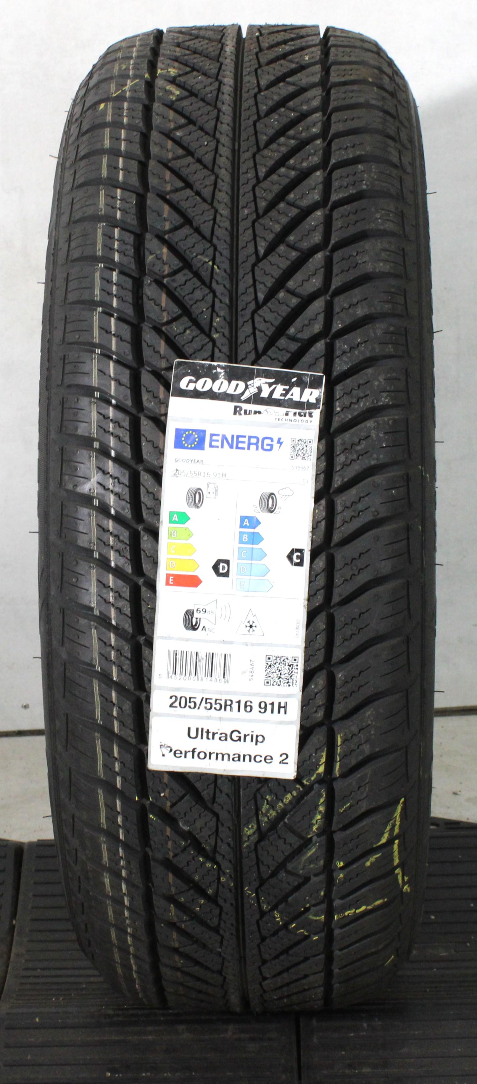 1 x 205/55R16 91H Winterreifen Goodyear Ultra Grip Performance Runflat NEU 2021 *
