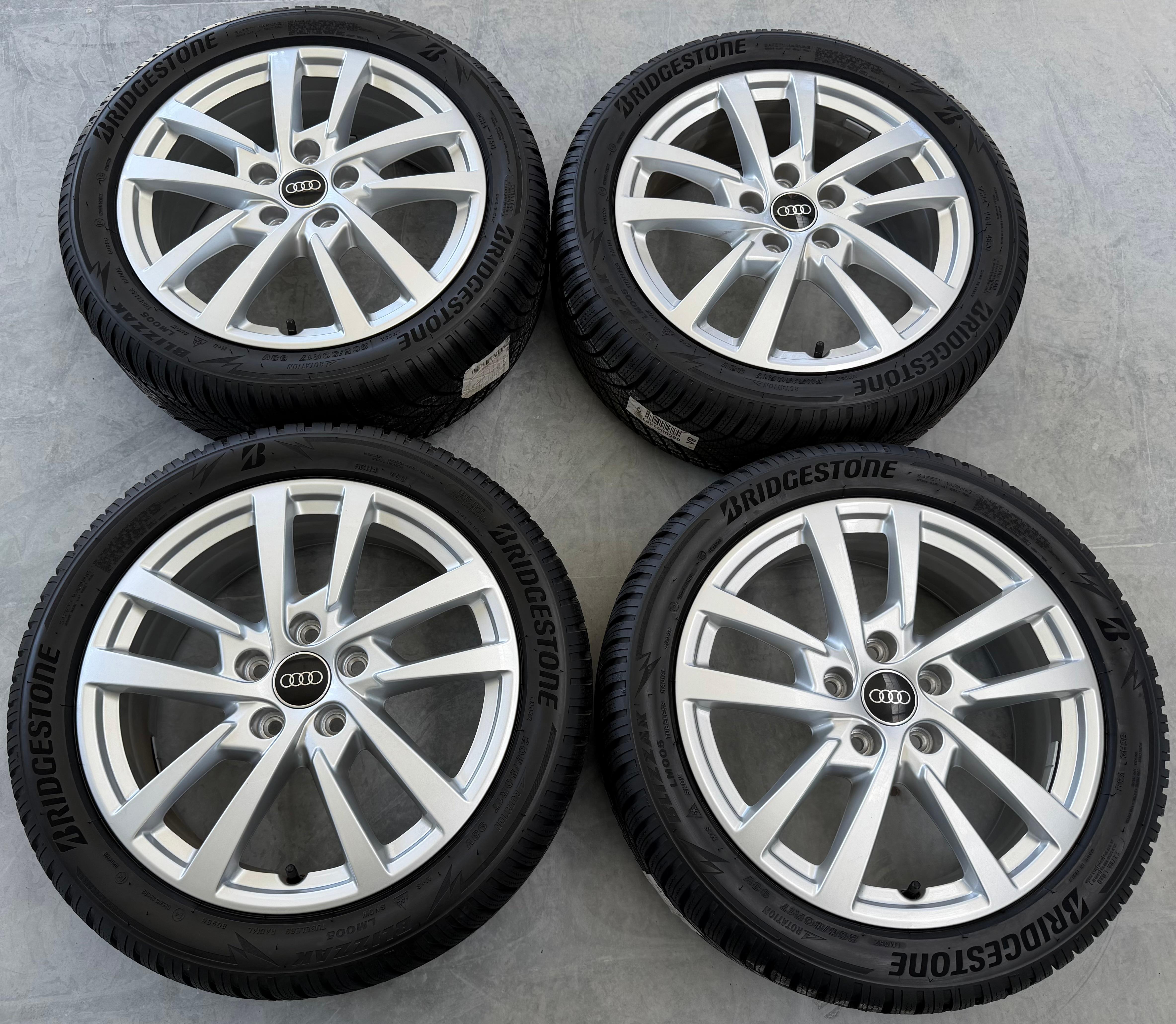 4 Original 17" Alu Winterräder Audi A3 S3 8V 8V0601025DH 205/50R17 93H Bridgestone