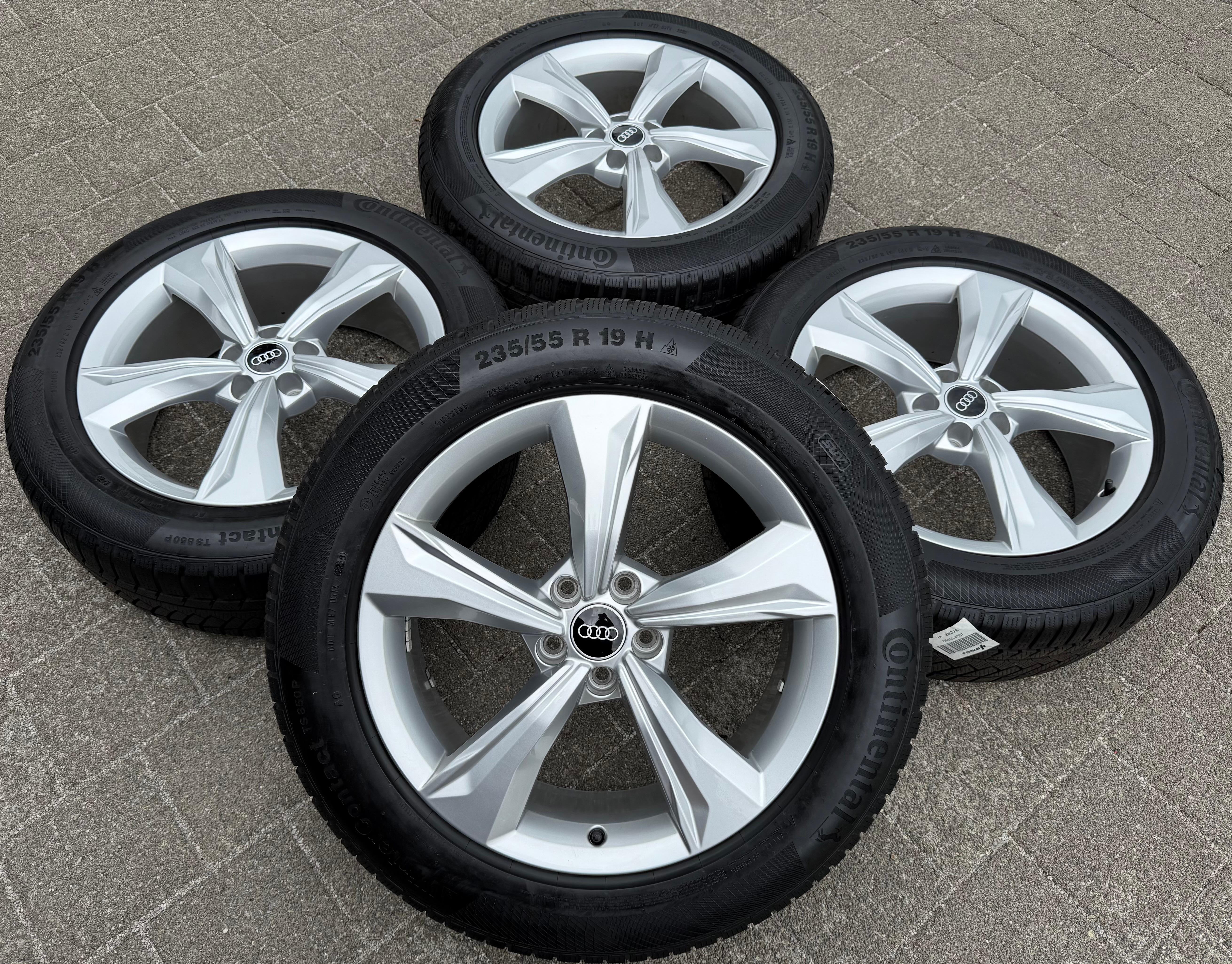 4 originele 19" aluminium wintervelgen Audi Q5 SQ5 FY 80A601025K 235/55R19 101H Continental