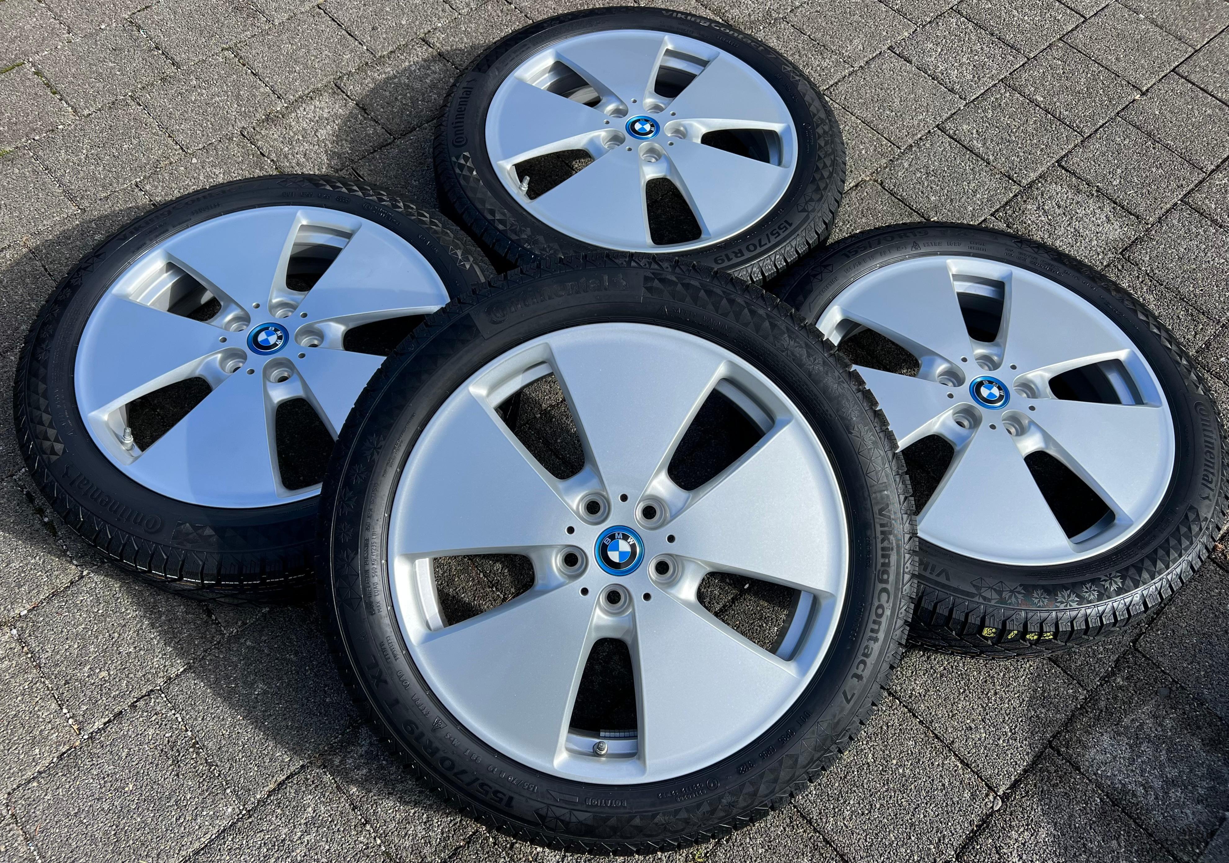 4 ORIGINAL 19" ALU WINTERRÄDER BMW i3 155/70R19 88T CONTINENTAL RDKS NEU FREIHAUS