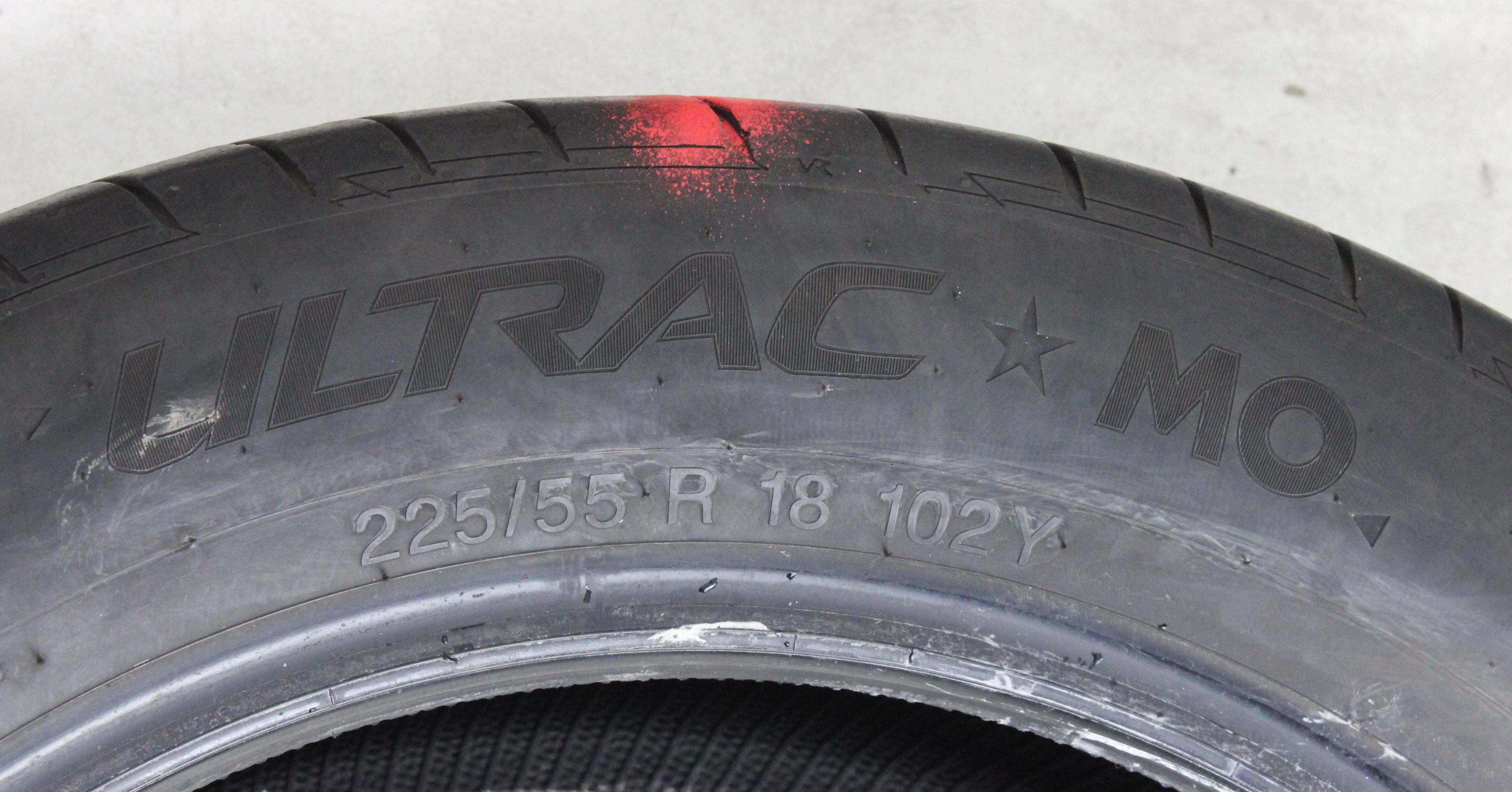 4 x 225/55R18 102Y Sommerreifen Vredestein Ultrac *MO 2x4-4,5mm/2x5mm 2023