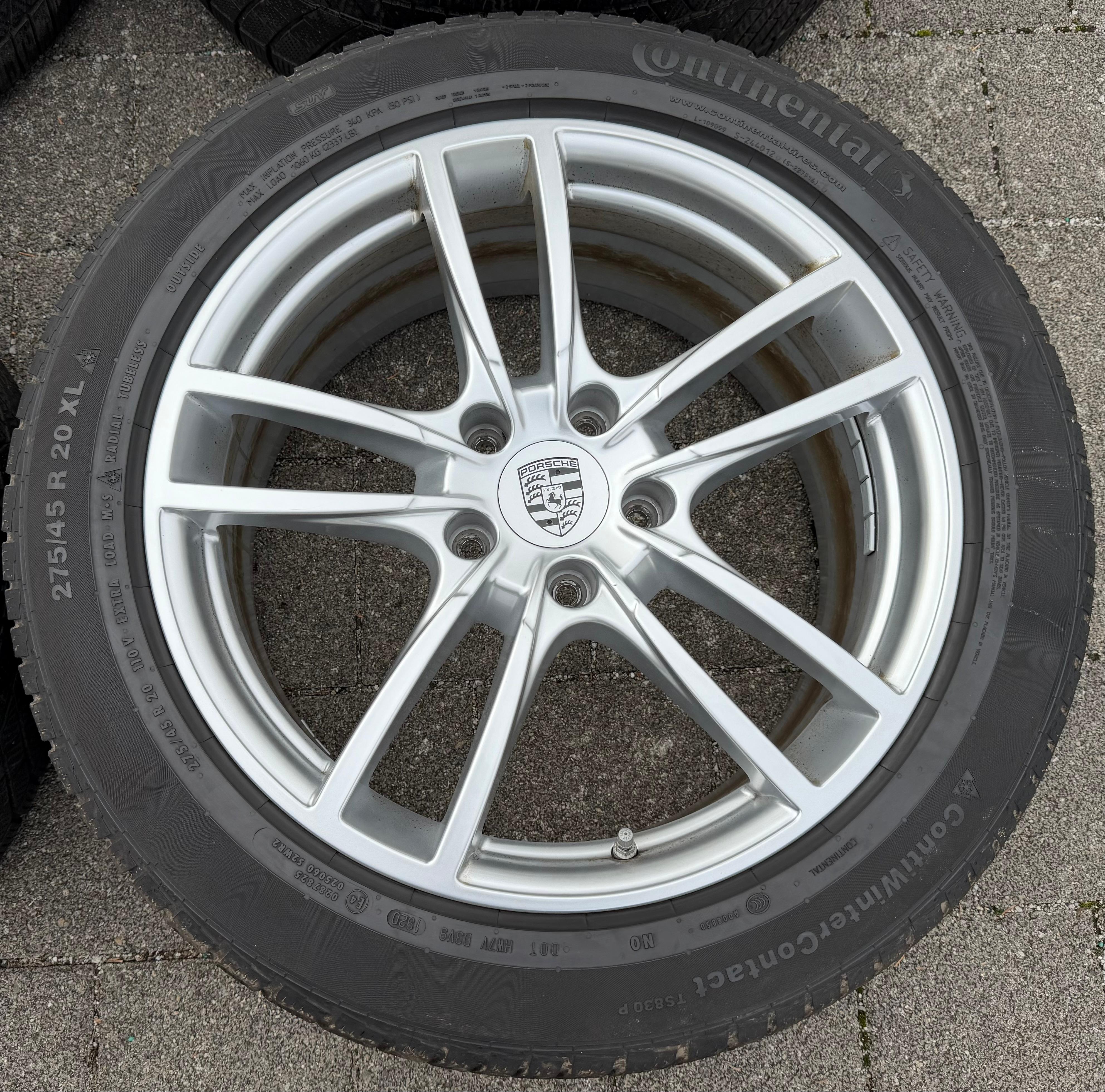4 originele 20" lichtmetalen winterwielen Porsche Cayenne 9YA 9Y0601025BB 9Y0601025BC TPMS