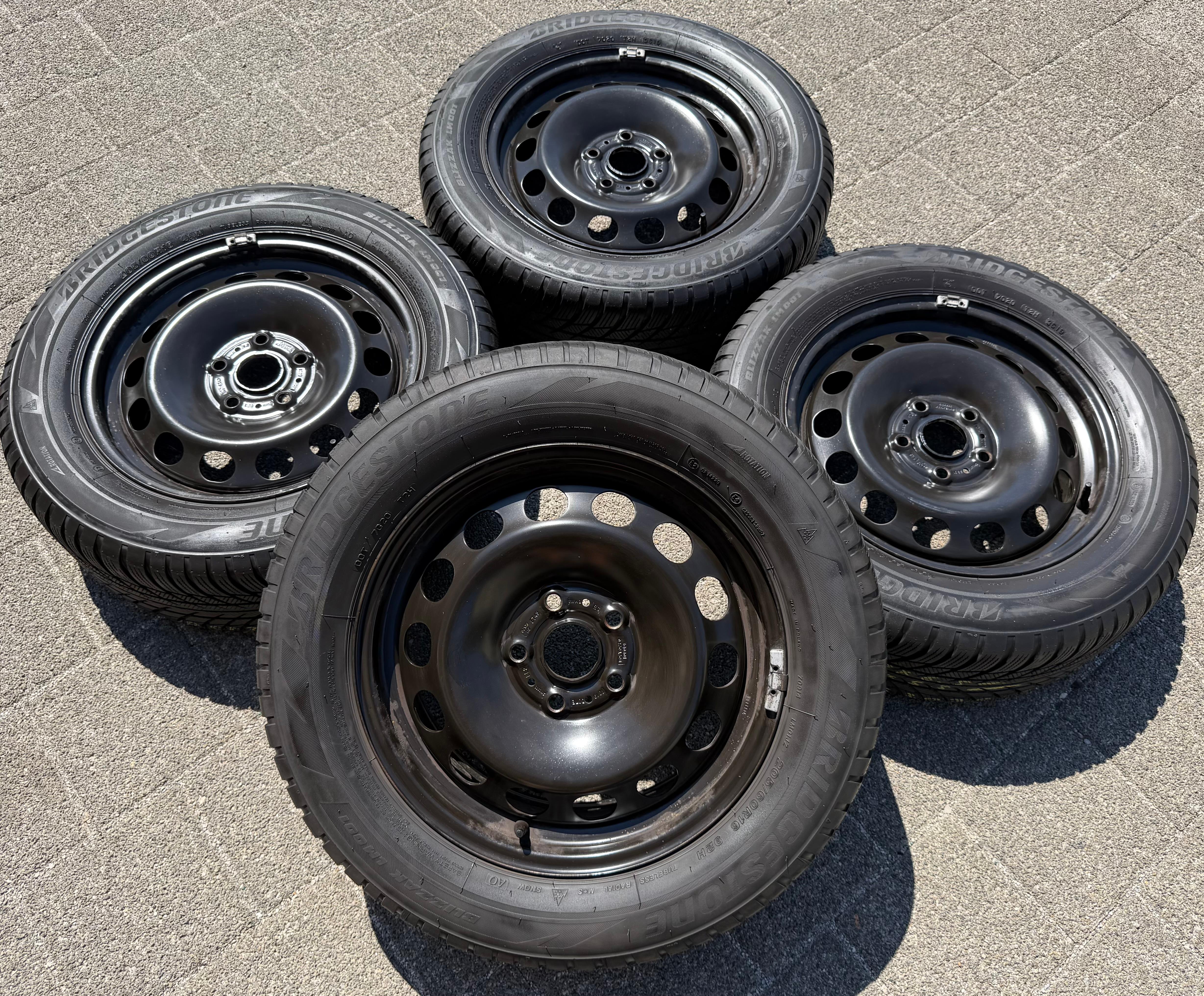 4 Winterräder Audi Q2 GA VW T-Roc Skoda Karoq 205/60R16 92H Bridgestone 5Q0601027AM