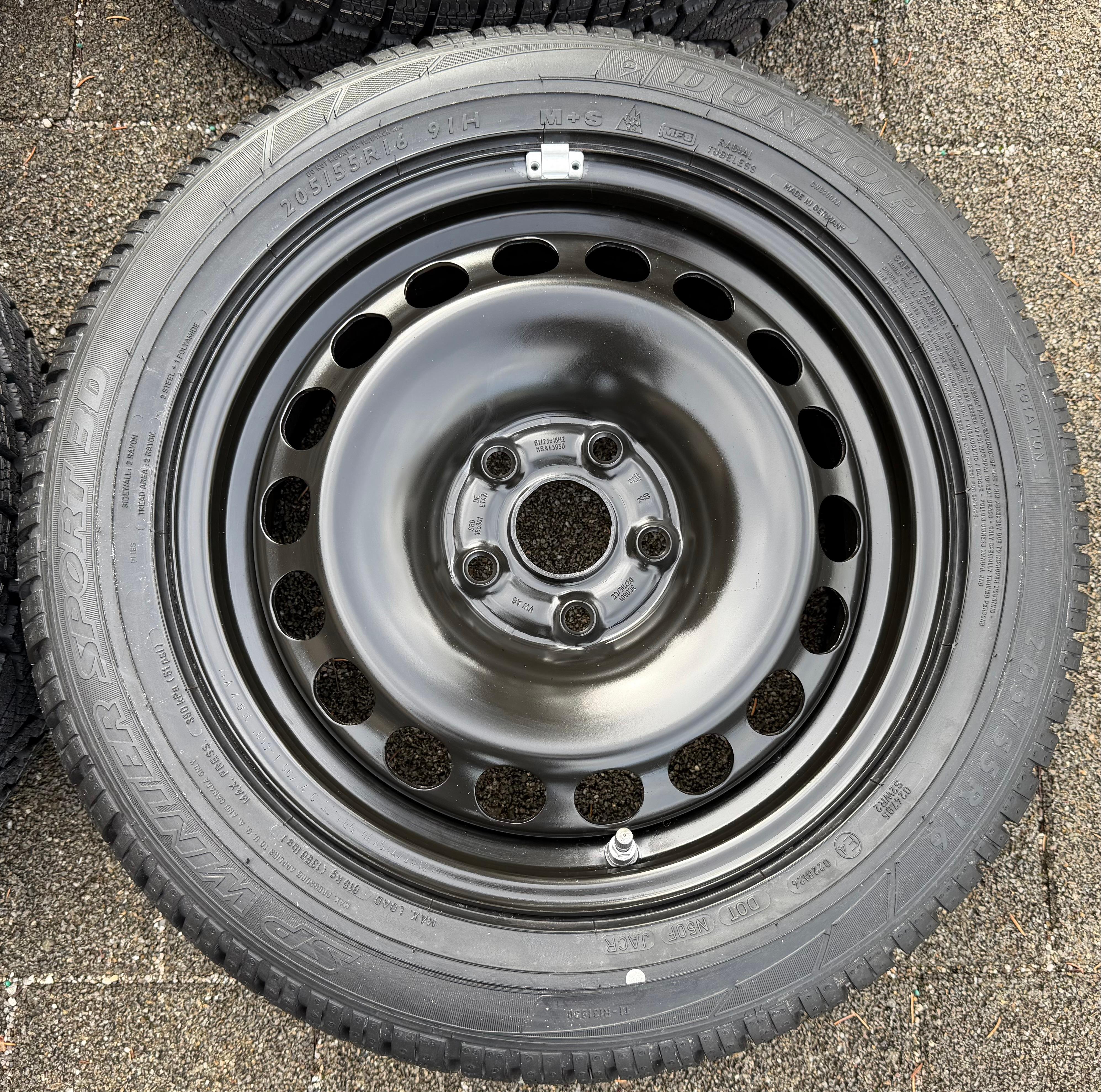 4 Winterräder VW Passat 3C Eos 1F Scirocco 13 205/55R16 91H 3C0601027BE Dunlop
