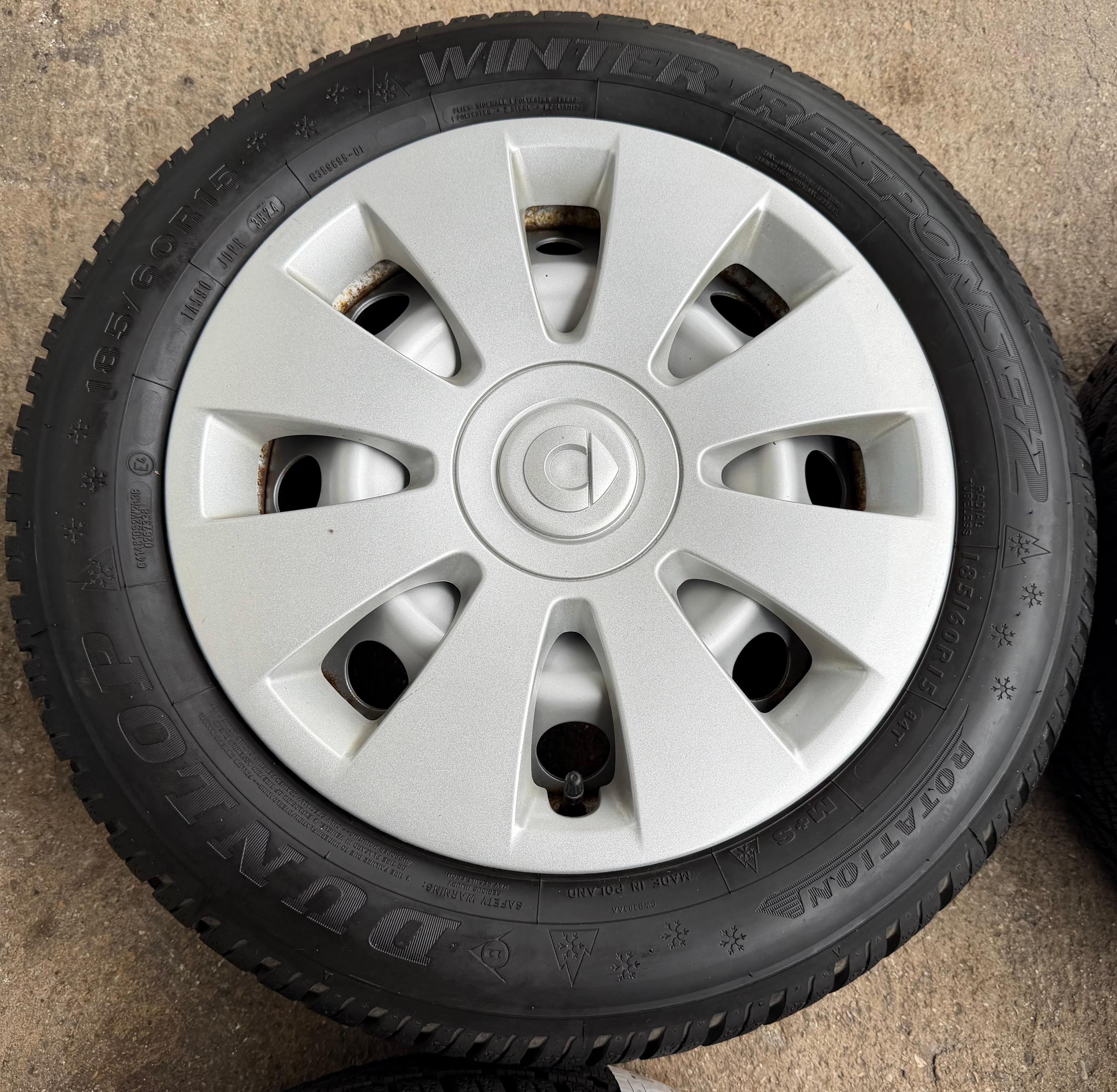 4 Original Winterräder Smart 453 165/65R15 81T 185/60R15 84T Dunlop RDKS 2024