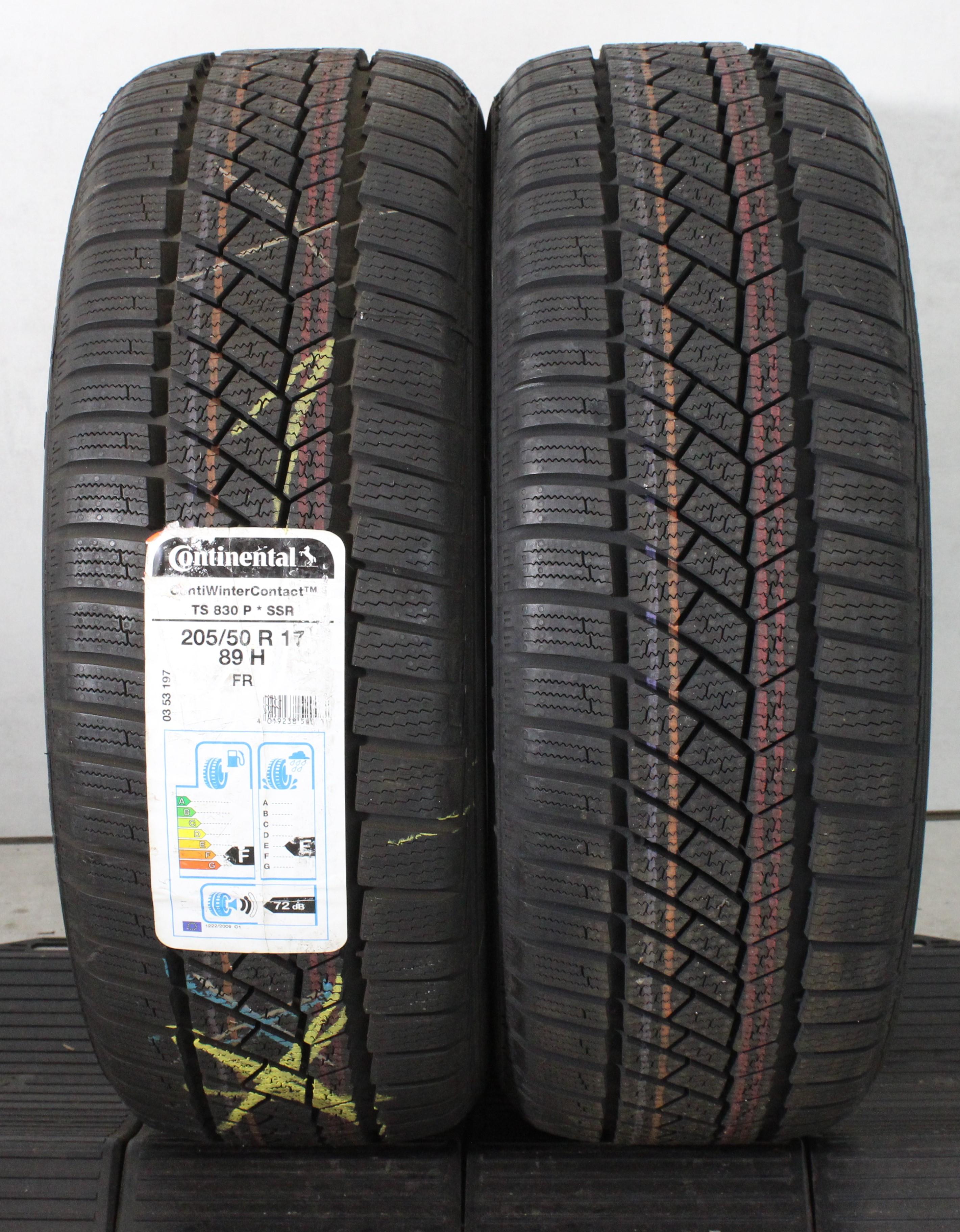 2 x 205/50R17 89H Winterreifen Continental Winter Contact TS830P SSR* Runflat NEU 2019/2020