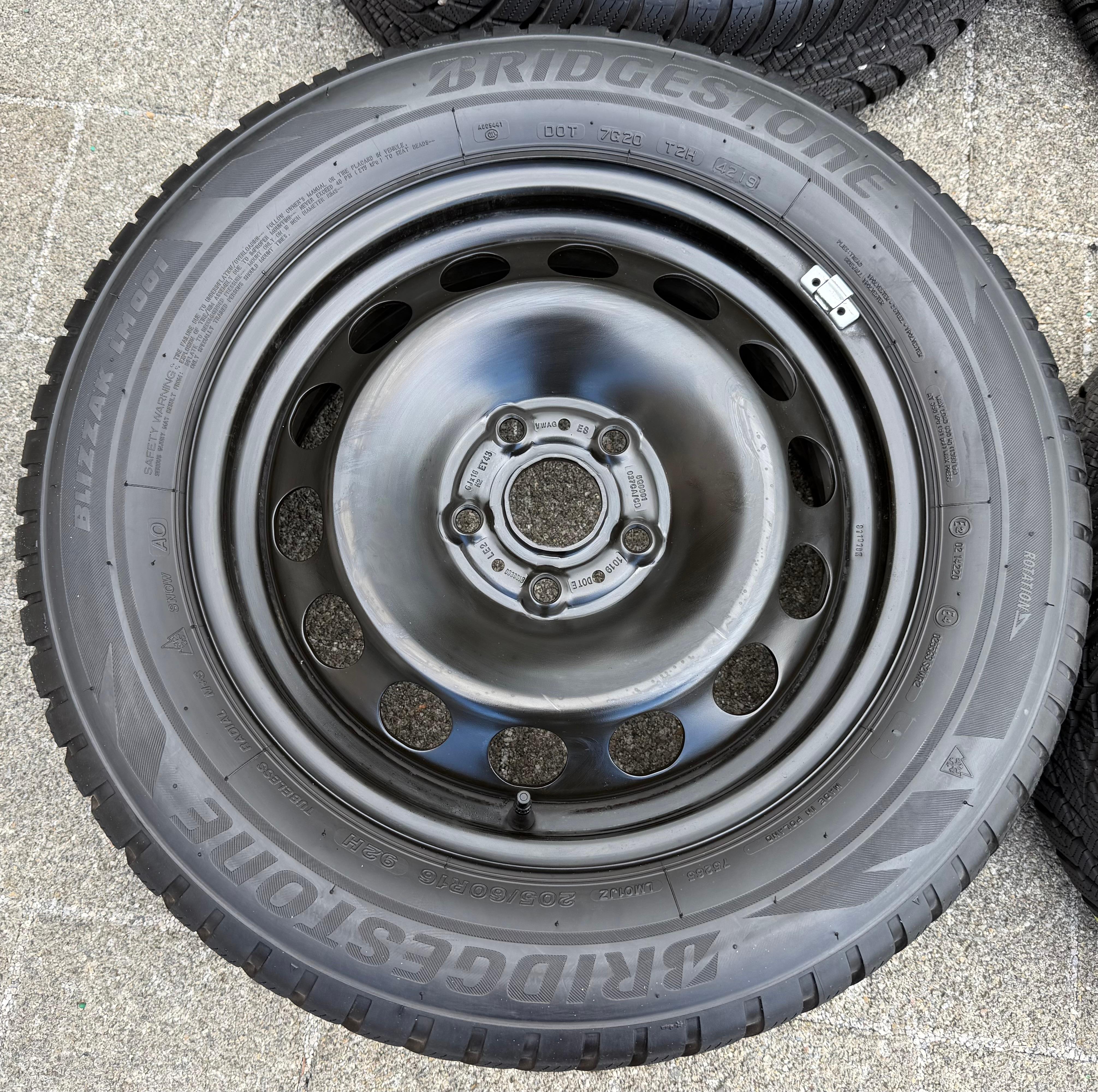 4 Winterräder Audi Q2 GA VW T-Roc Skoda Karoq 205/60R16 92H Bridgestone 5Q0601027AM