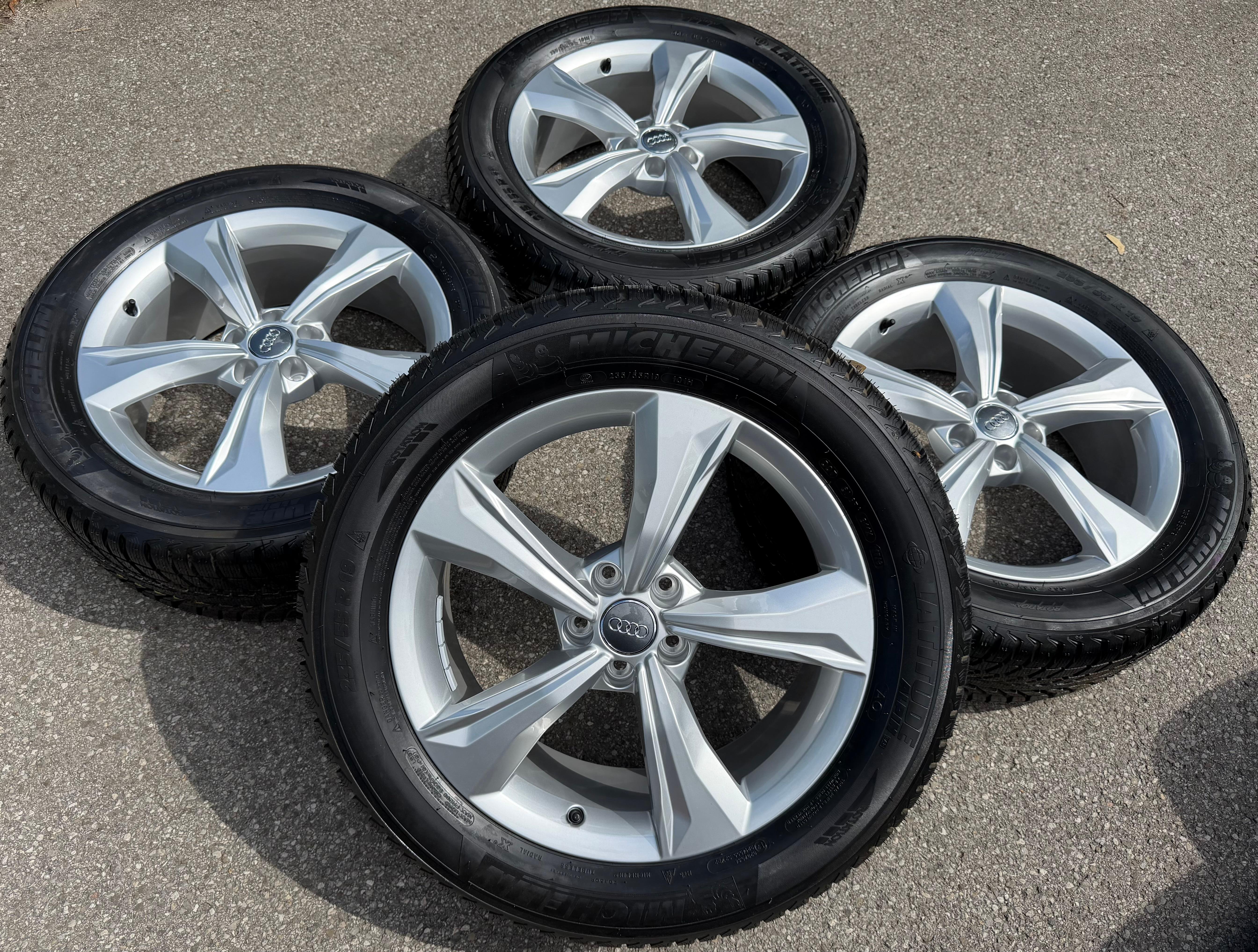 4 jantes d'hiver d'origine en aluminium 19 pouces pour Audi Q5 SQ5, référence 80A601025K, pneus Michelin 235/55R19 101H