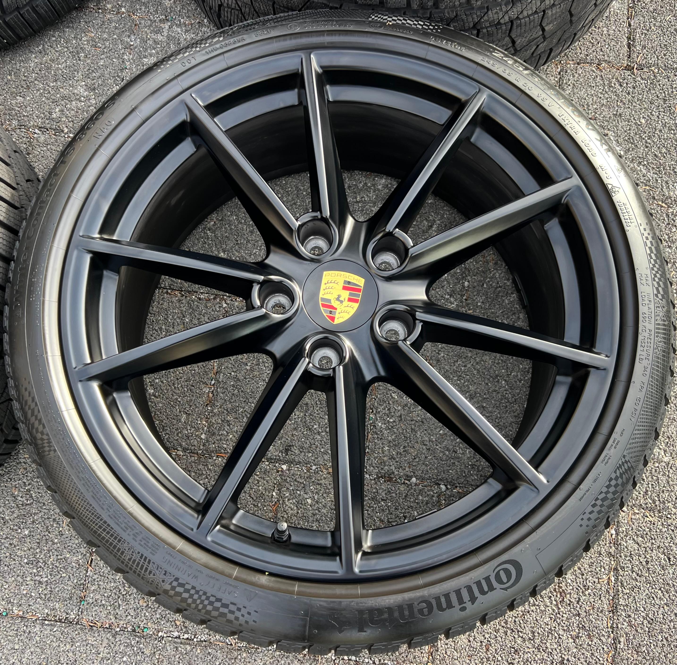 4 RUEDAS DE INVIERNO DE ALEACIÓN ORIGINALES DE 20" 21" PARA PORSCHE 911 992 992601025C 992601025D NEGRAS RDKS