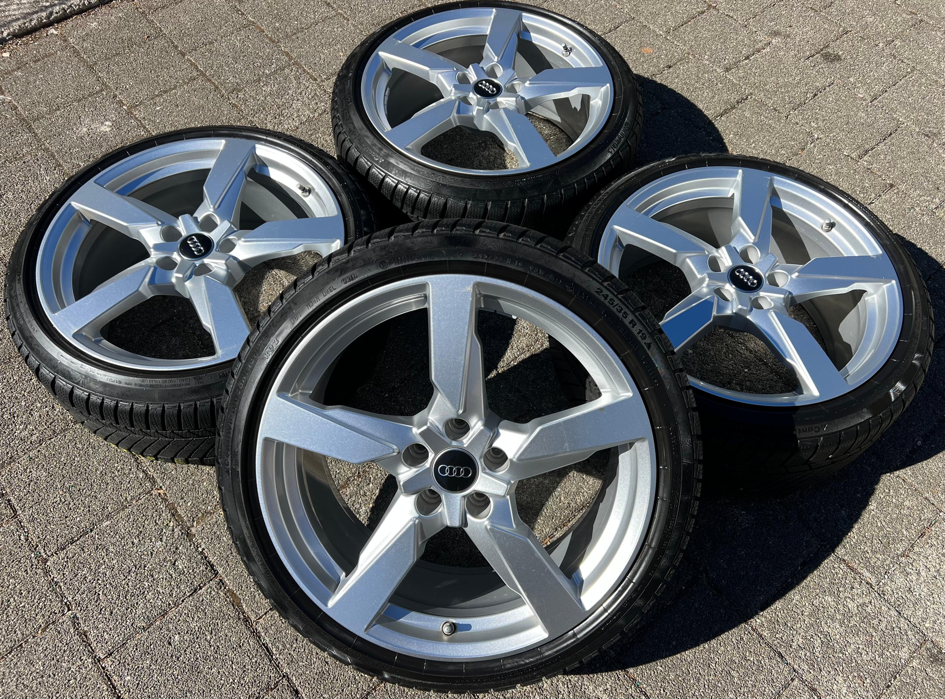 4 CERCHI INVERNALI IN ALLUMINIO DA 19" ORIGINALI AUDI TT TTS 8S 8S0601025AA 245/35R19 93W CONSEGNA GRATUITA