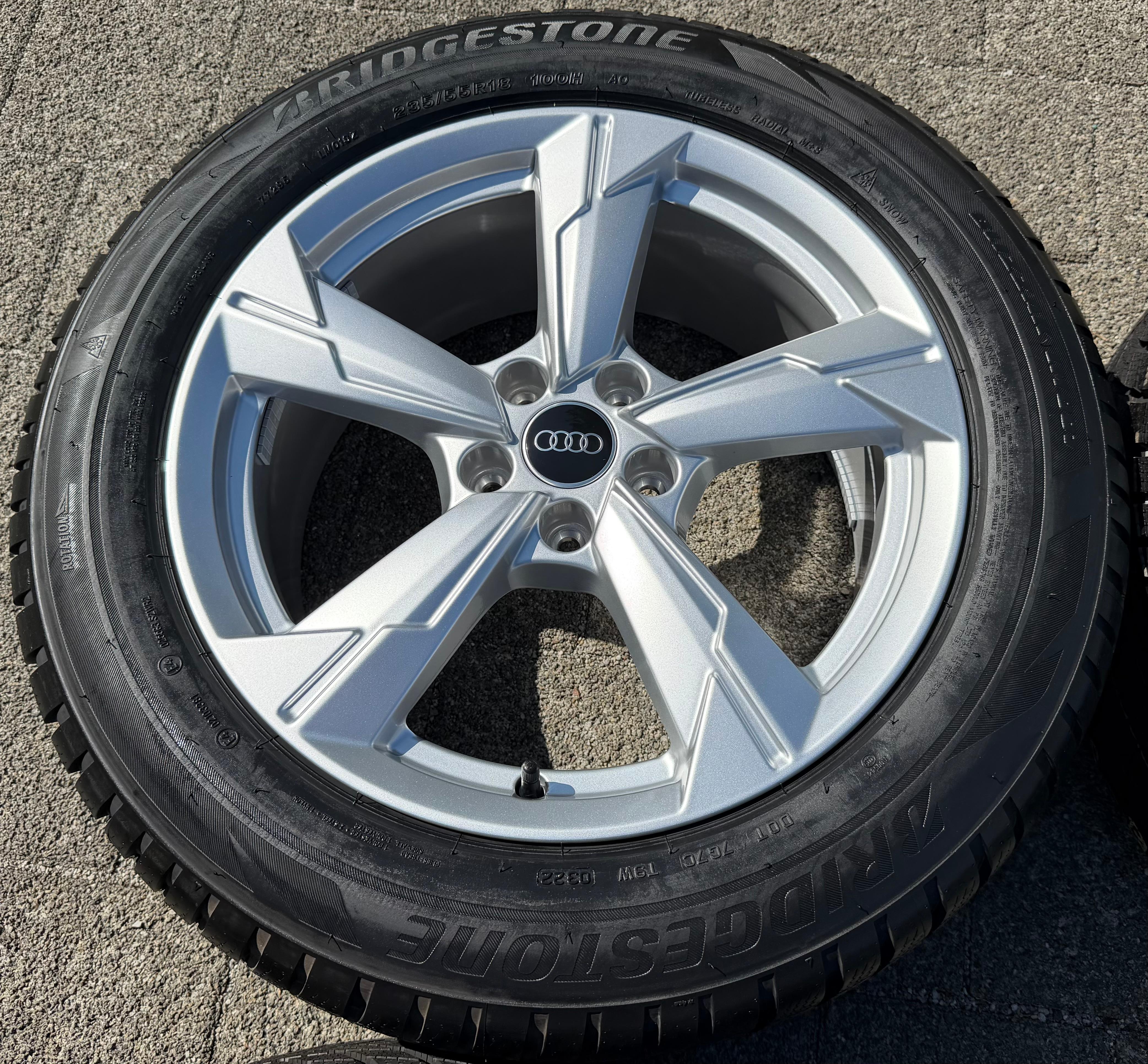 4 llantas de aluminio originales de invierno de 18" para Audi A6 Allroad 4K C8 4K0601025D 235/55R18 100H Bridgestone, NUEVAS