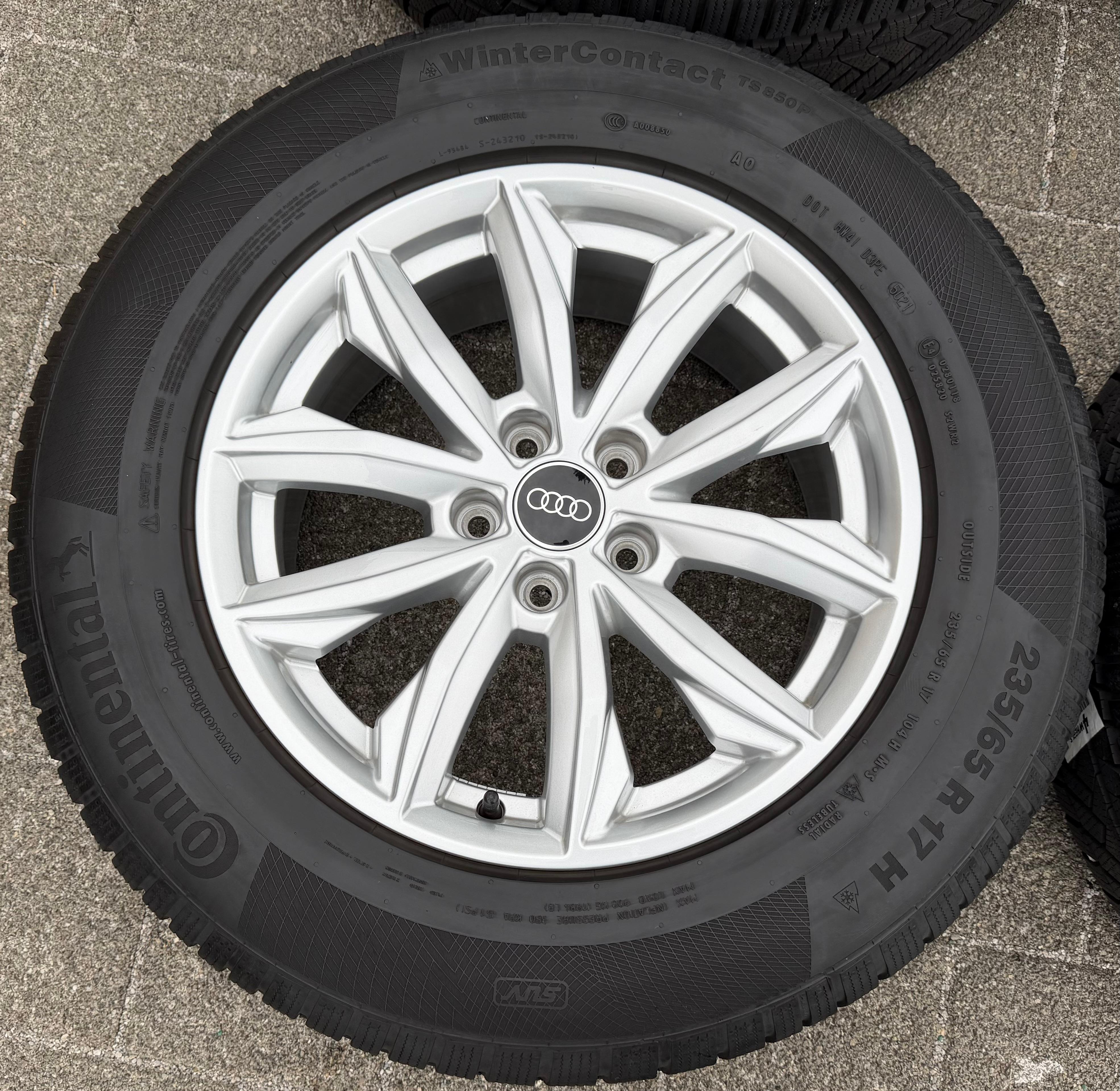 4 Original 17" Alu Winterräder Audi Q5 FY 80A601025J 7x17 ET34 235/65R17 104H Continental