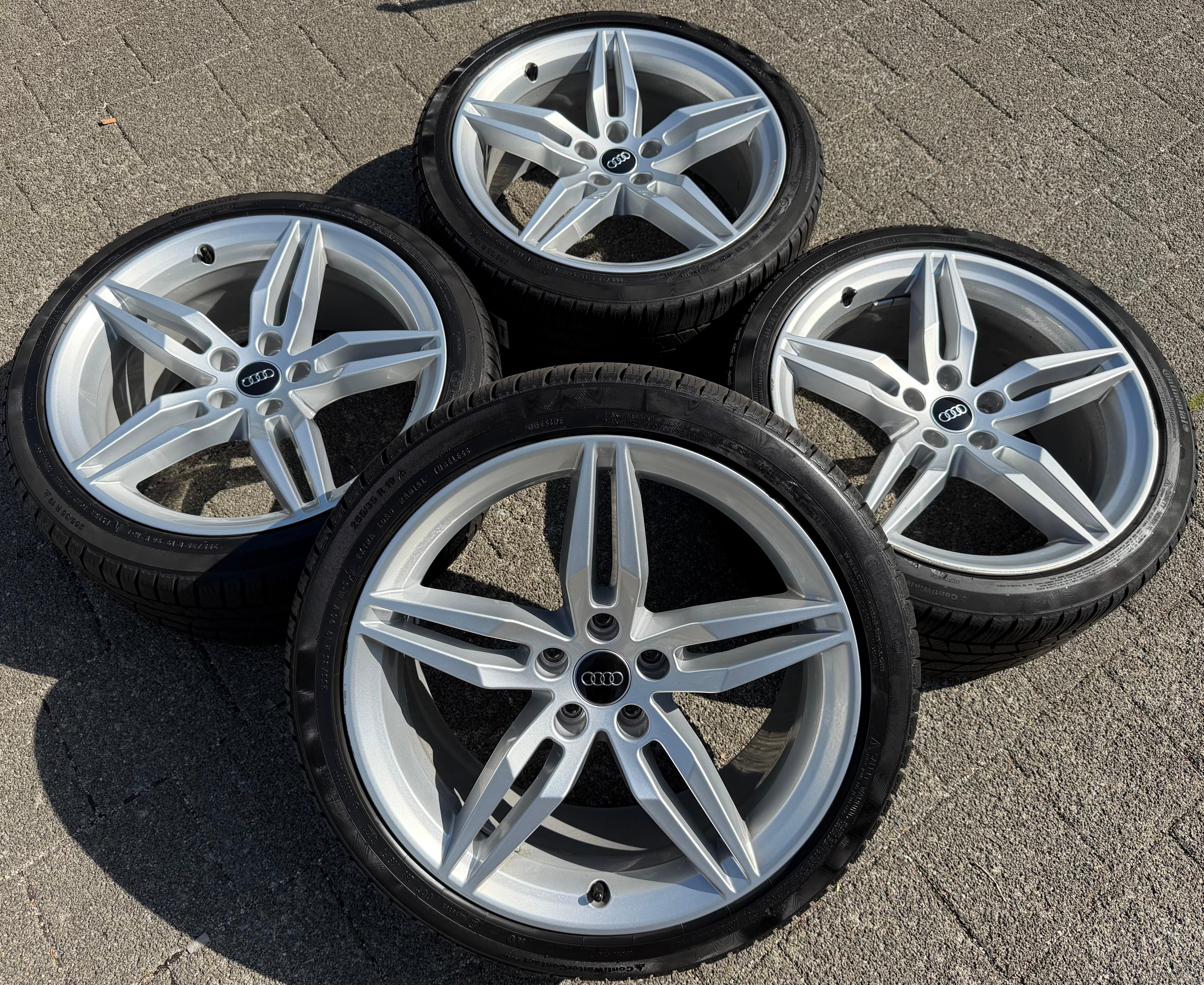 4 Original 19" Alu Winterräder Audi A5 S5 8W F5 8W0601025AM 255/35R19 96V Continental