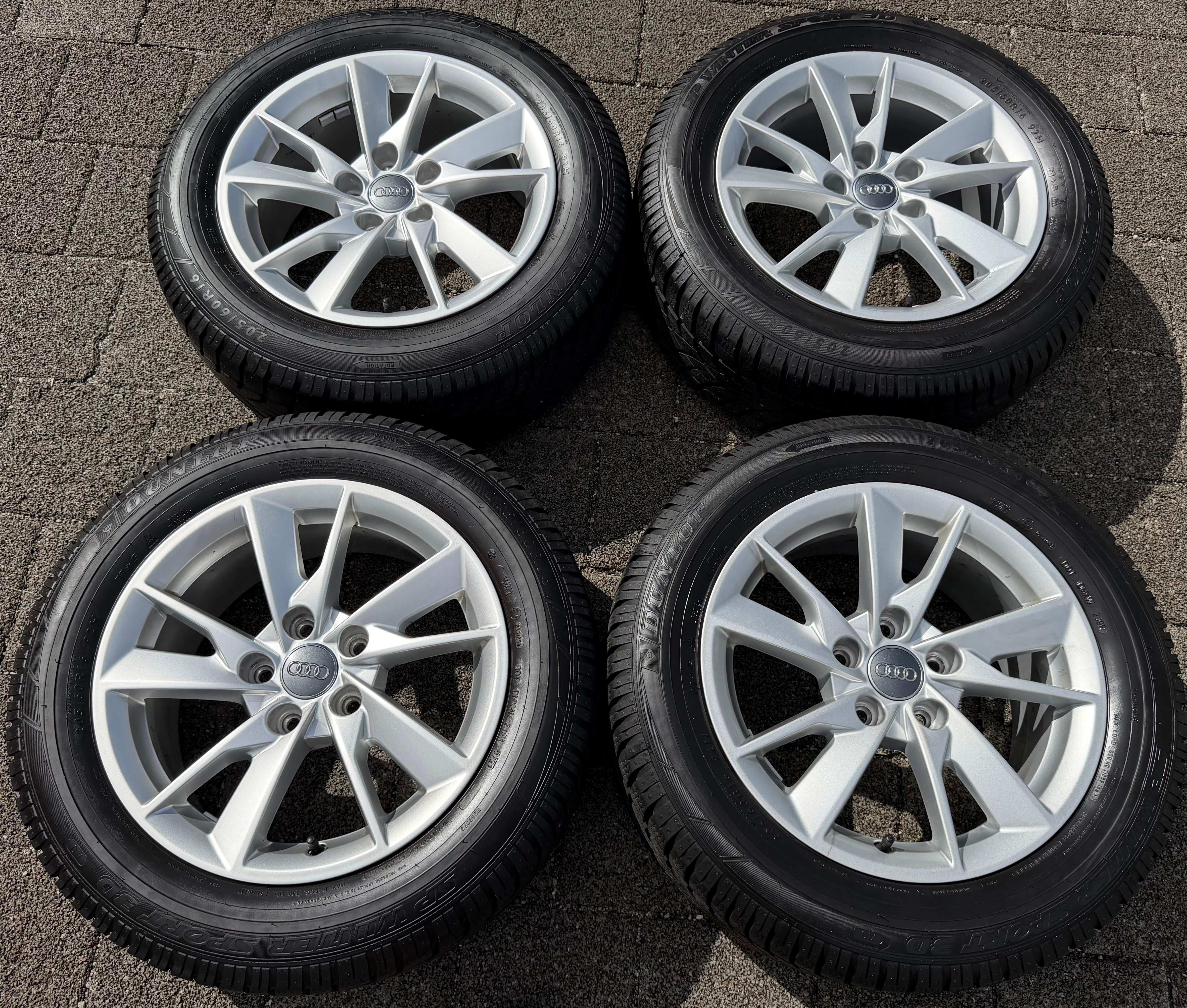 4 Original Alu Winterräder Audi A4 8W B9 8W0601025A 205/60R16 92H Dunlop