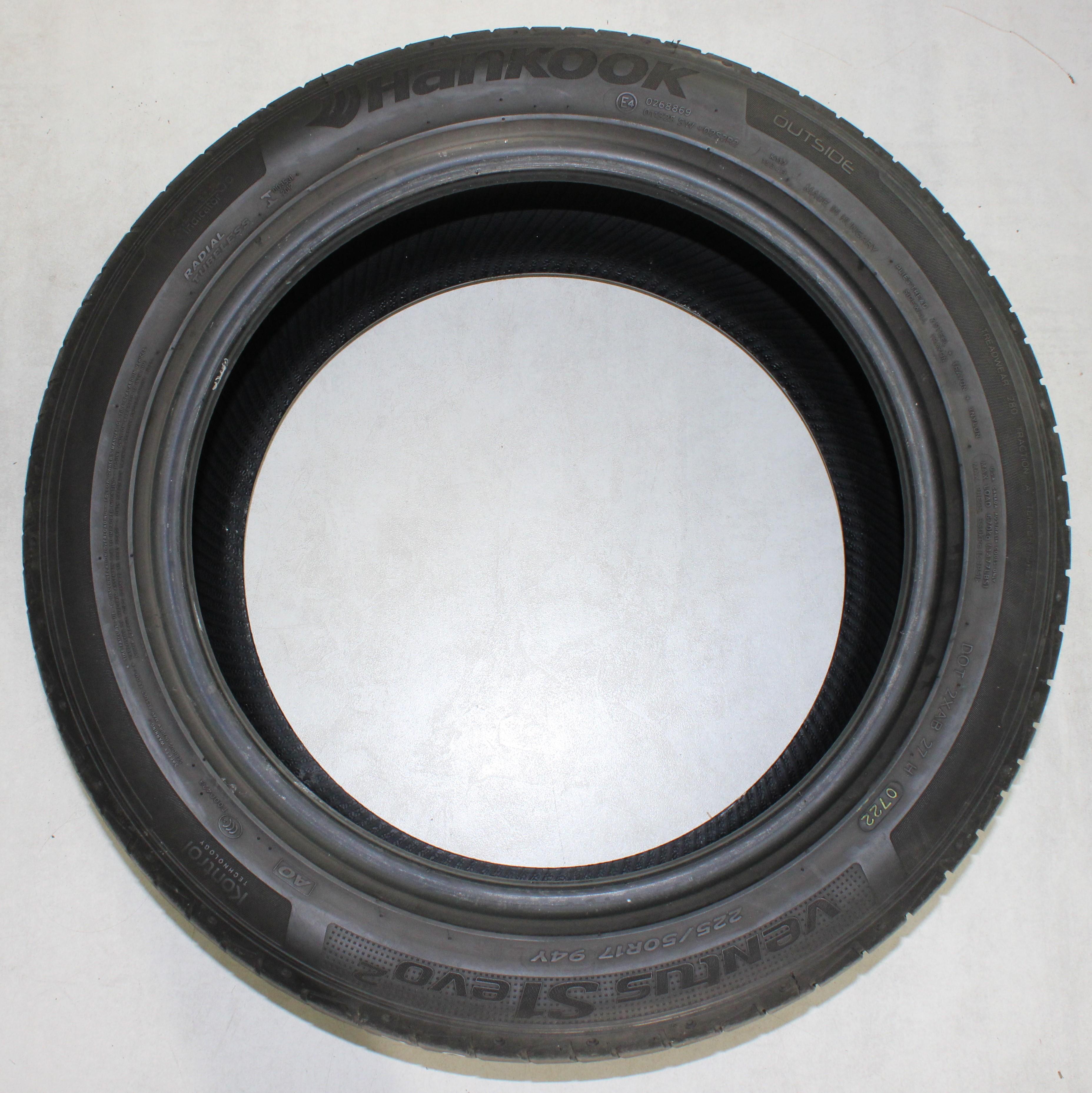 4 x 225/50R17 94Y Sommerreifen Hankook Ventus S1 Evo 2 AO 6,5-7mm 2022