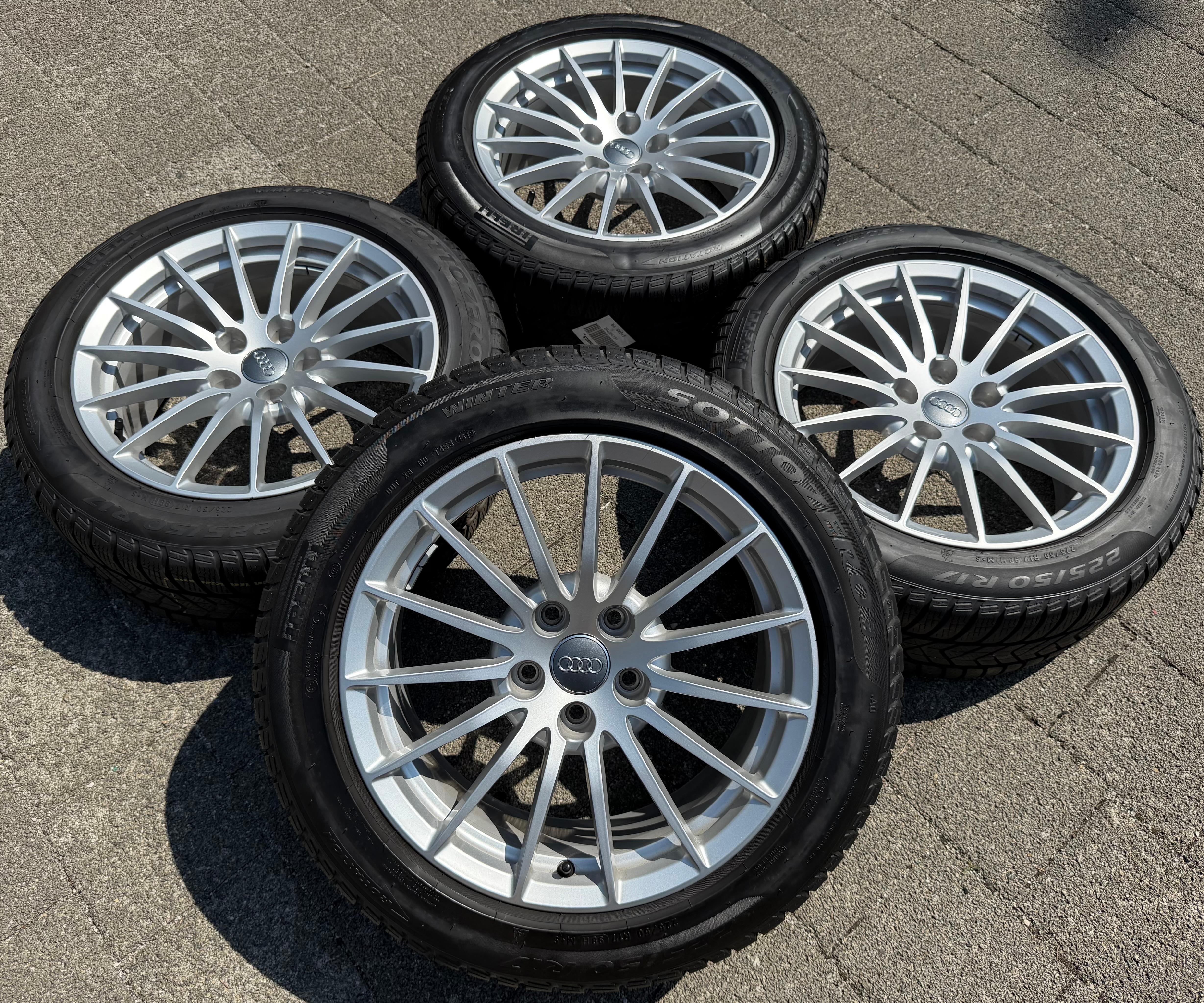 4 Original 17" Alu Winterräder Audi A5 F5 8W 225/50R17 98H 8W0601025AE Pirelli