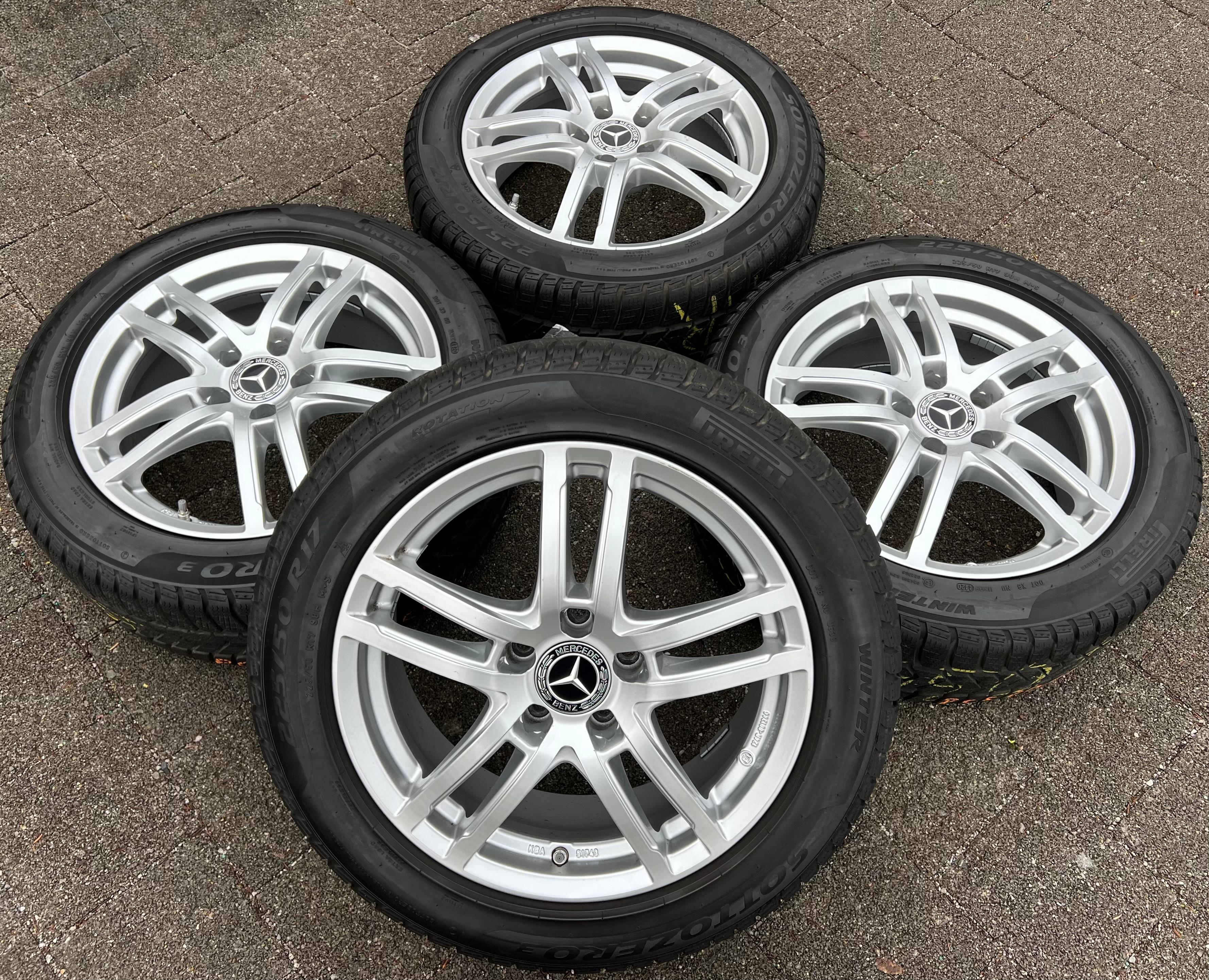 4 ALU 17" WINTERRÄDER MERCEDES C-KLASSE W205 W205K 205 225/50R17 98H PIRELLI