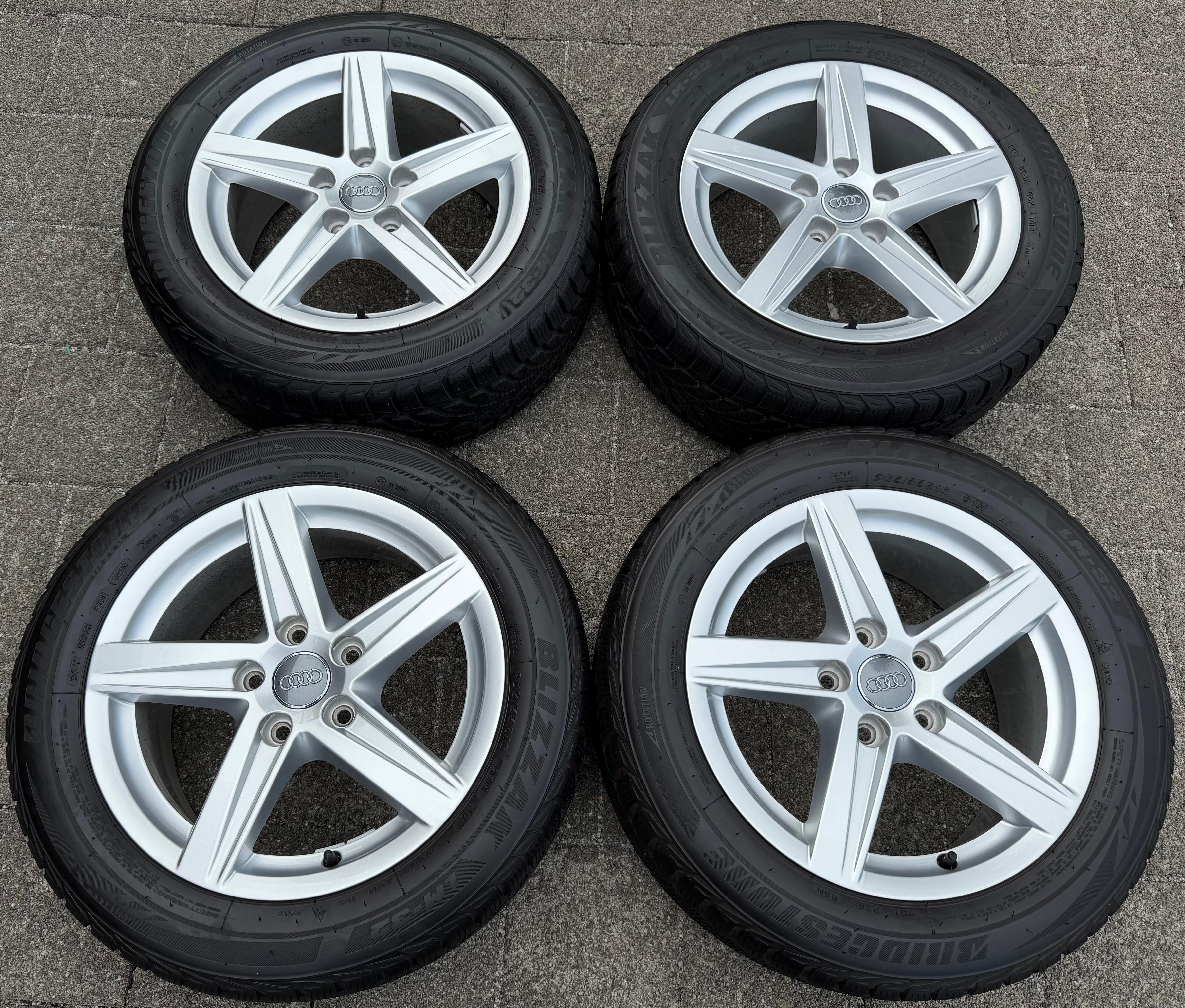 4 Original 16" Alu Winterräder Audi A3 8V 8V0601025CR 205/55R16 91H Bridgestone
