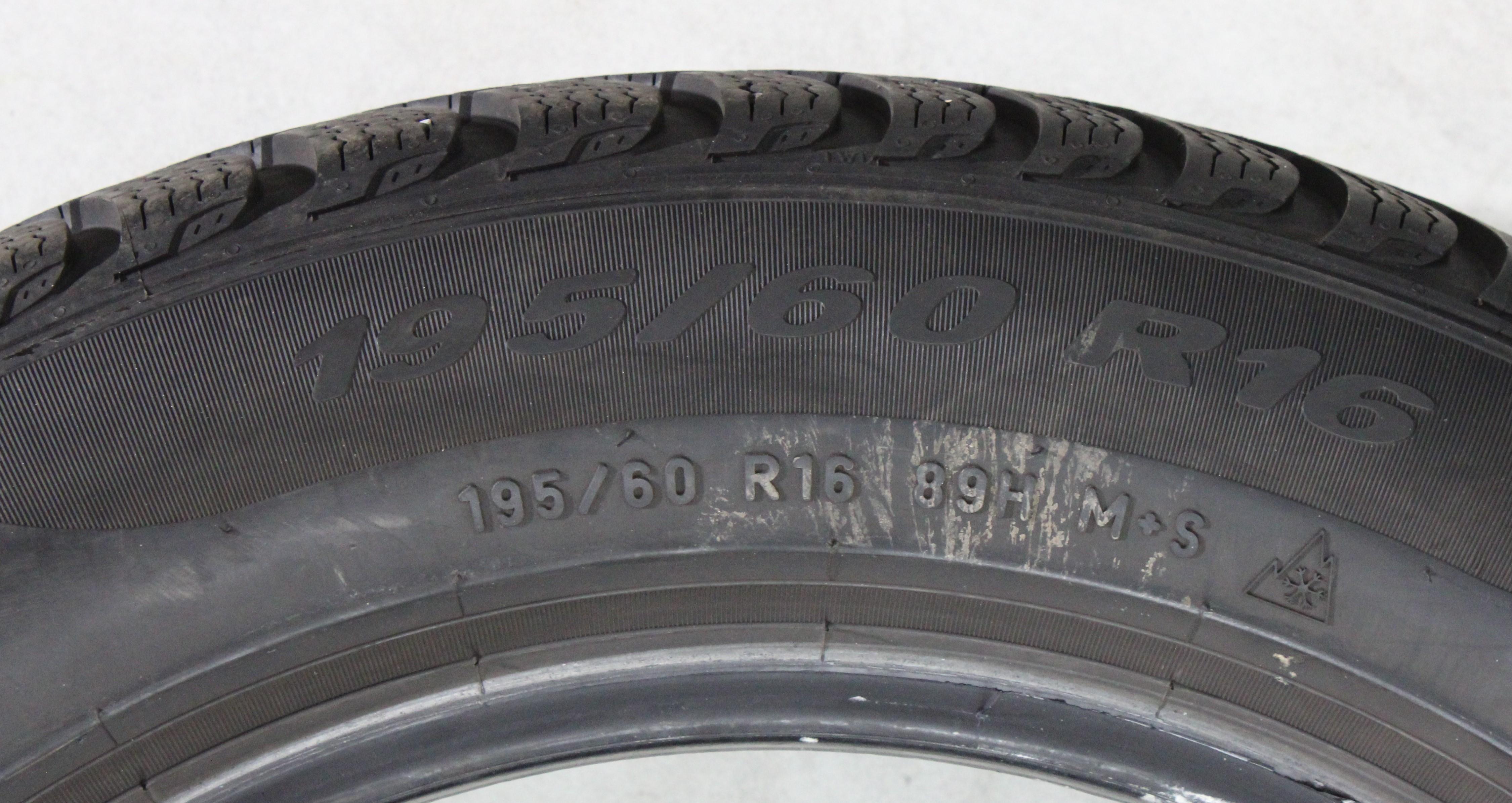 2 x 195/60R16 89H Winterreifen Pirelli Winter Cinturato * 5,5-6mm 2021