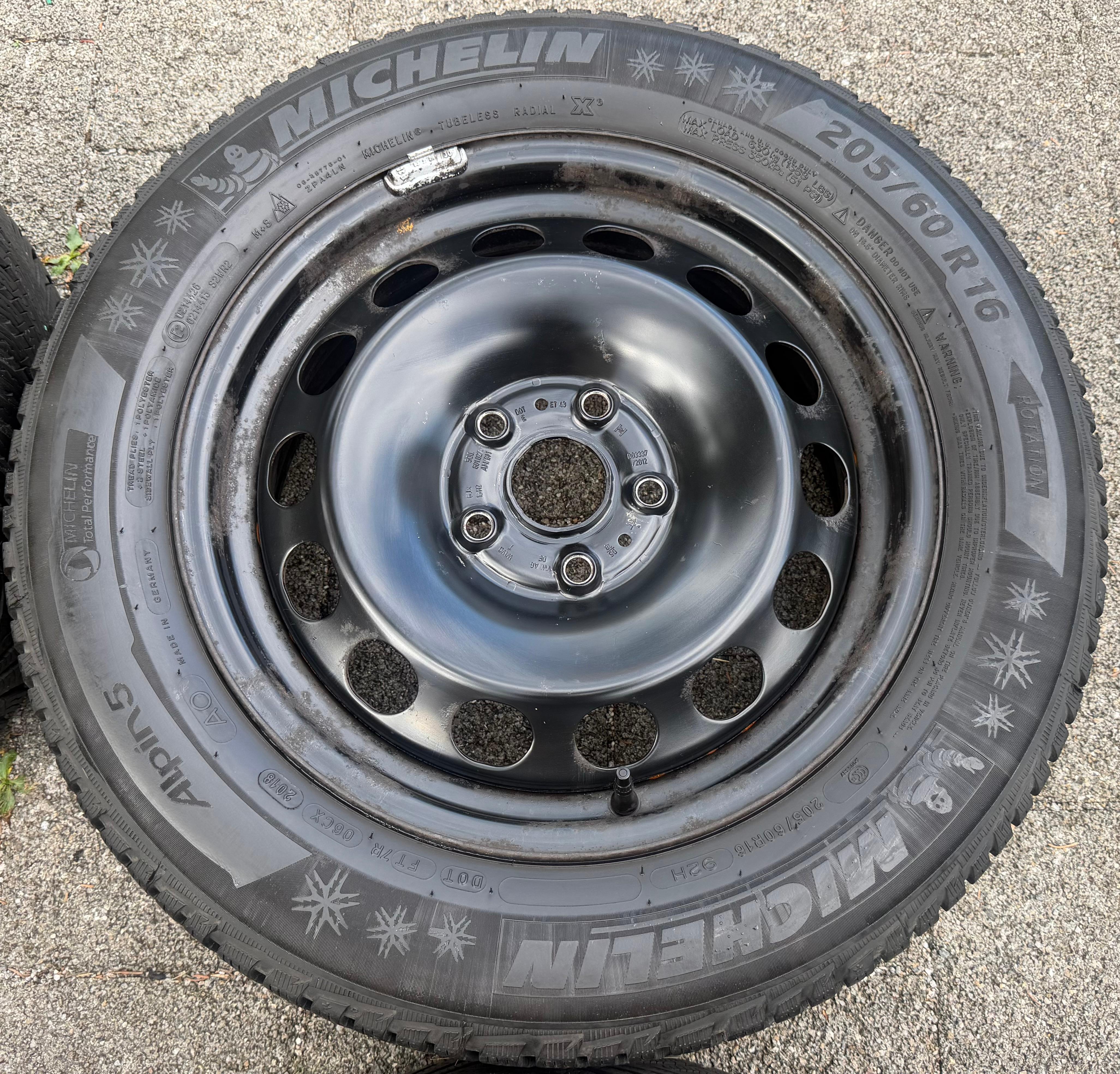 4 Winterräder Audi Q2 GA VW T-ROC A11 205/60R16 92H Michelin Alpin 5 Winterreifen