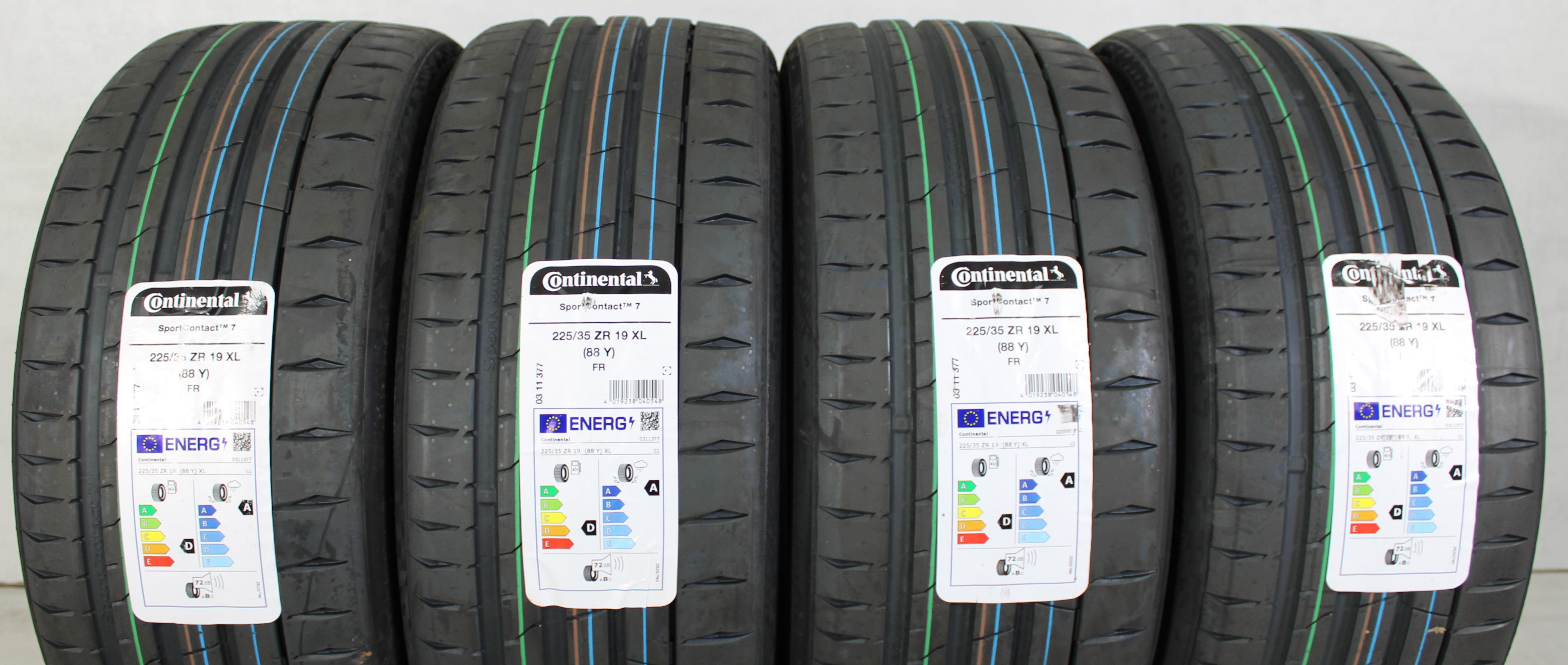 4 x 225/35R19 88Y neumáticos de verano Continental Sport Contact 7 2024 XL
