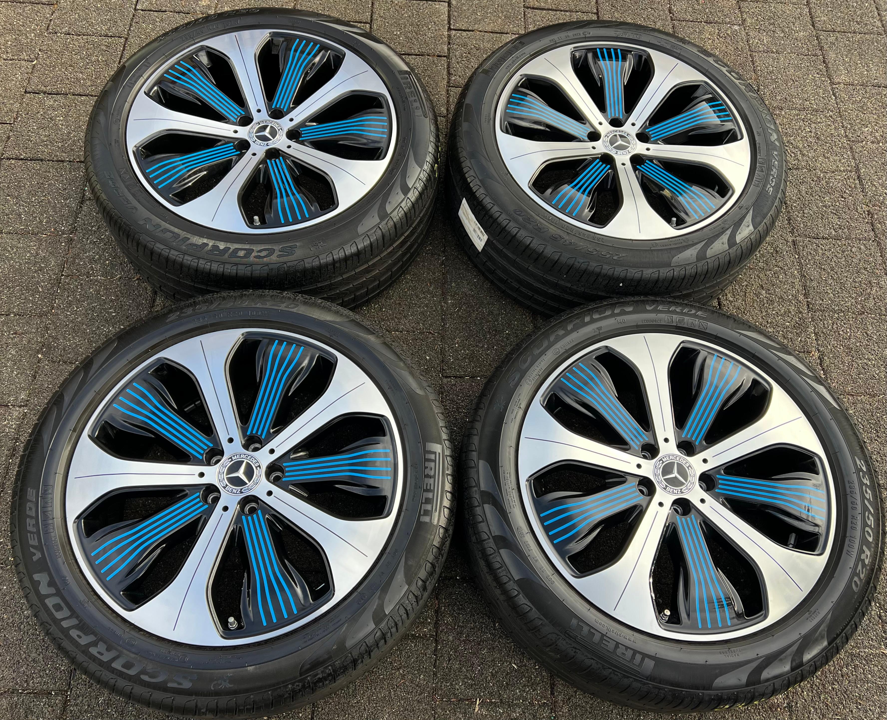4 ROUES D'ÉTÉ ORIGINALES 20" EN ALUMINIUM MERCEDES BENZ EQC N293 A2934010300 A2934010500 FRANCO DOMICILE