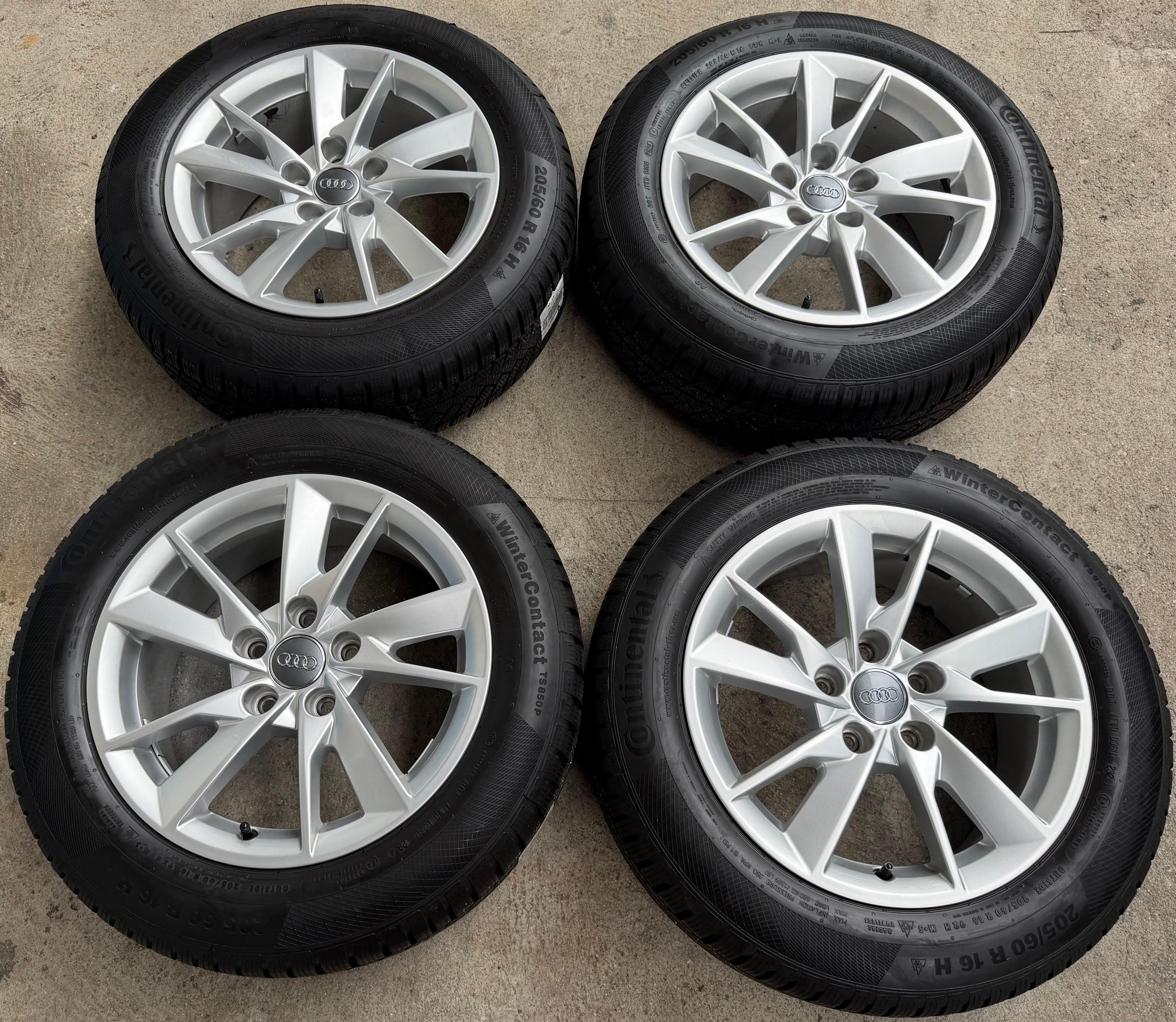 4 Original Alu Winterräder Audi A4 8W B9 8W0601025A 205/60R16 92H Continental