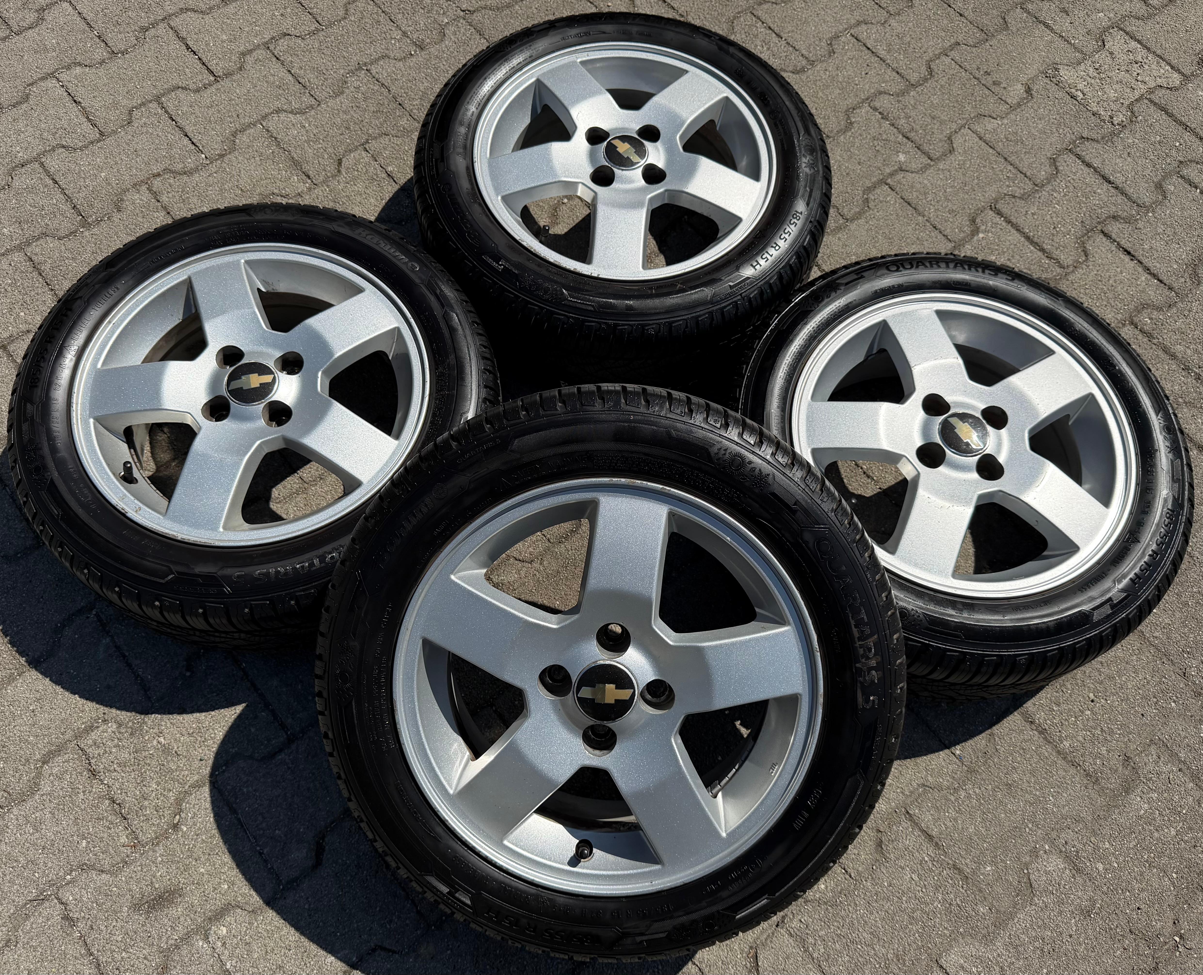 4 ORIGINAL 15" ALU ALLWETTER RÄDER CHEVROLET AVEO 185/55R15 82H 2023