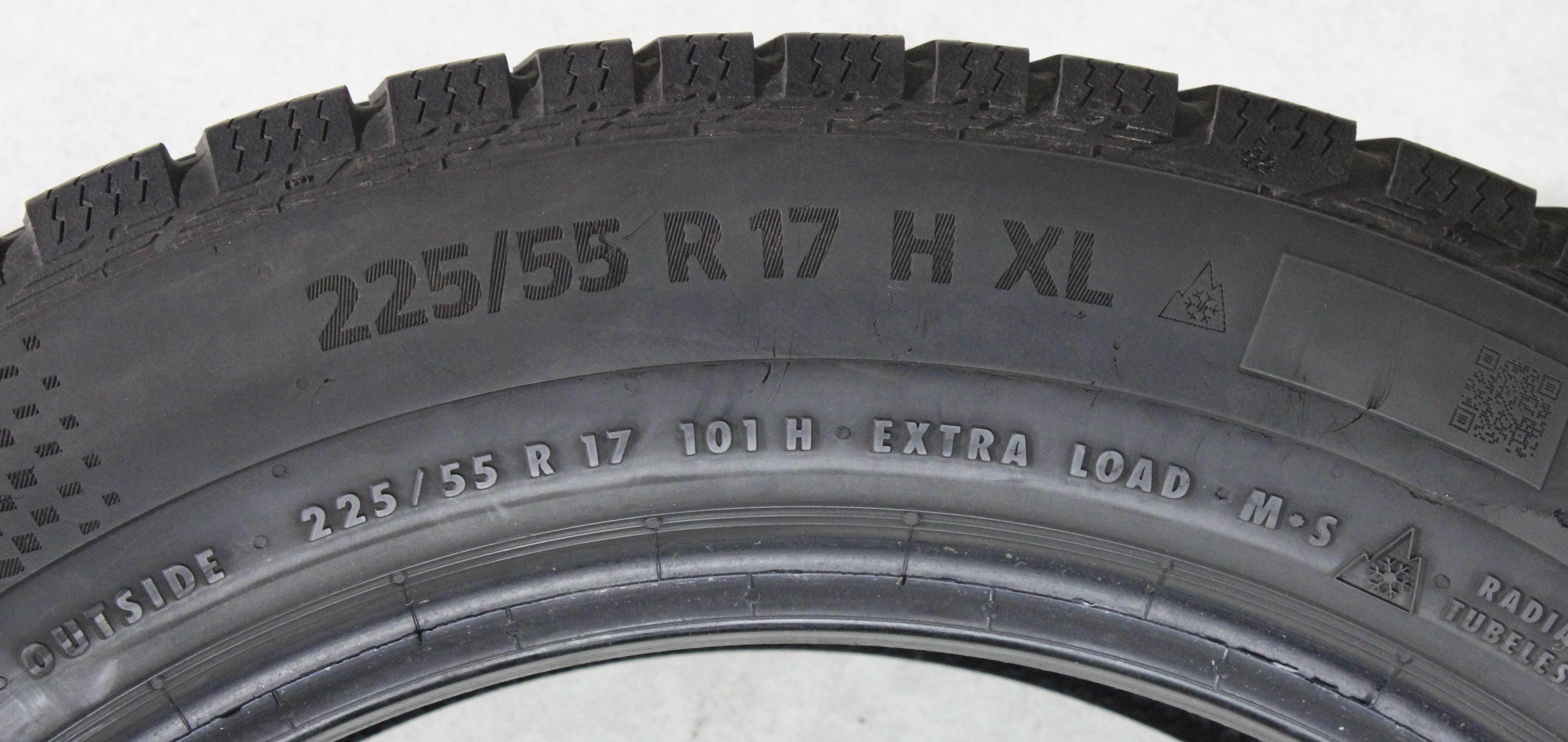 4 x 225/55R17 101H pneus hiver Continental Winter Contact TS860S* 2x5mm/2x6mm 2021 XL