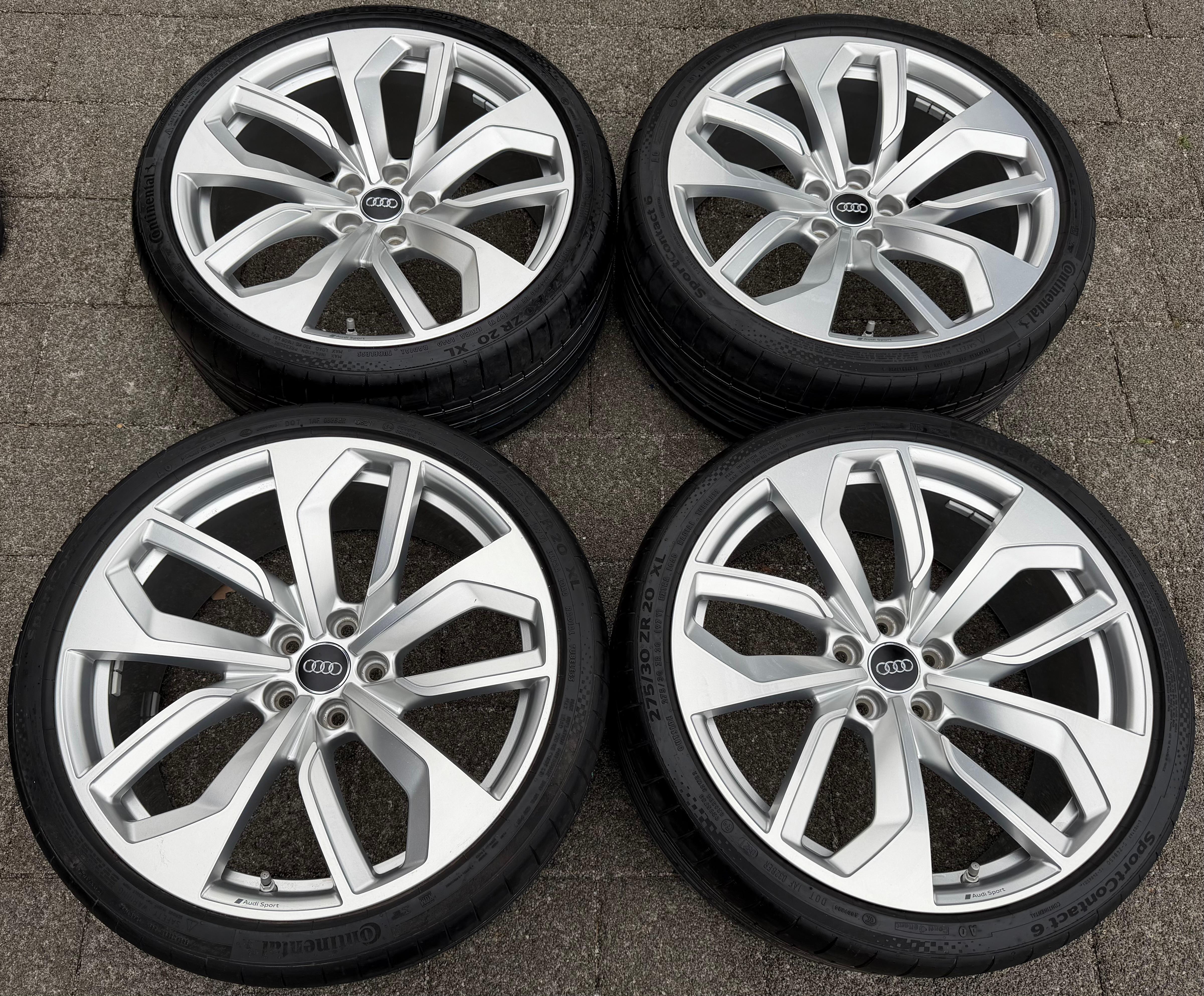 4 ruedas de verano de aluminio originales de 20" AUDI RS4 RS5 8W 275/30R20 97Y 8W0601025DB Continental
