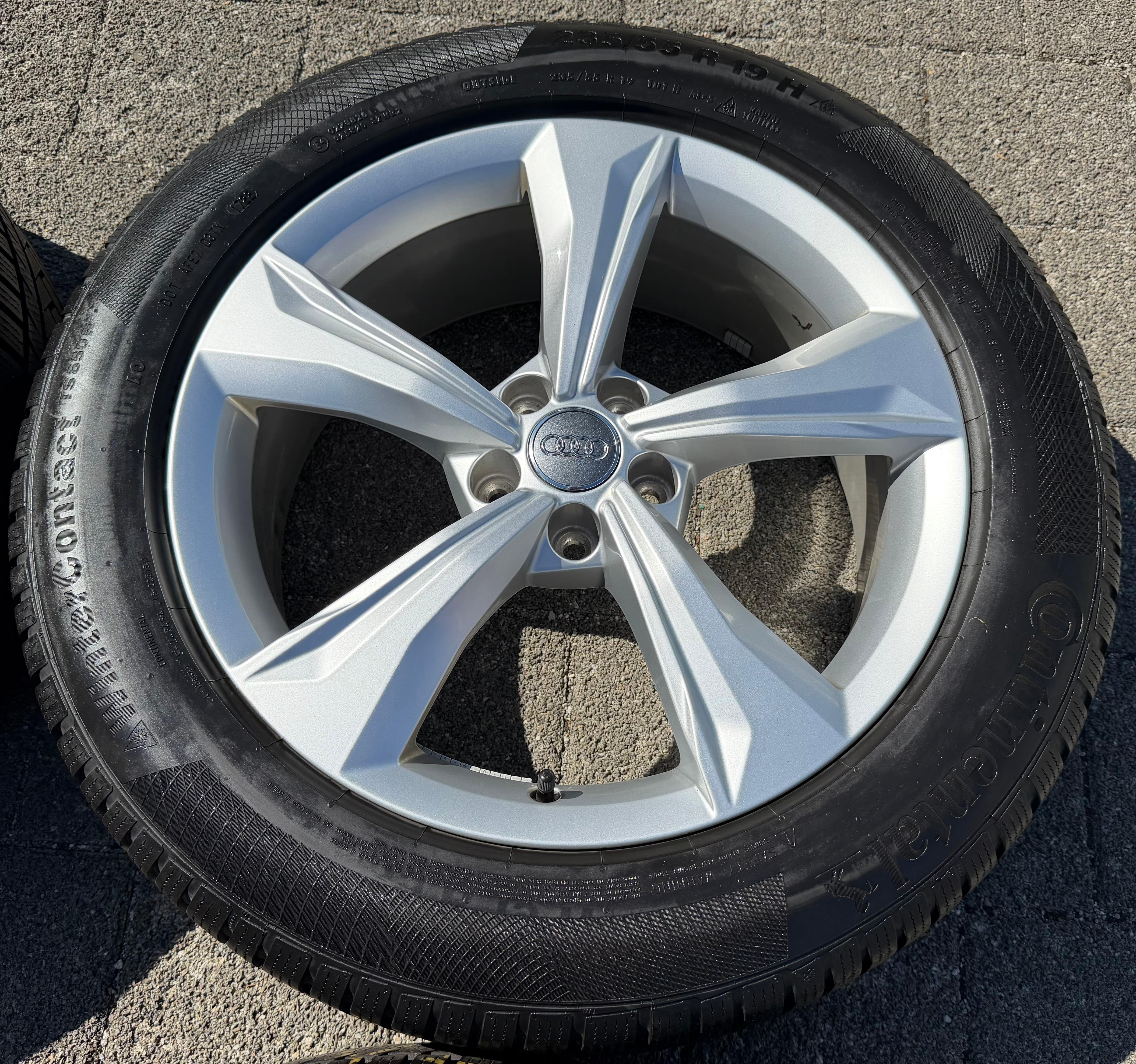 4 llantas de aluminio originales de invierno de 19" para Audi Q5 SQ5, año de fabricación 80, 601025K, 235/55R19 101H, Continental