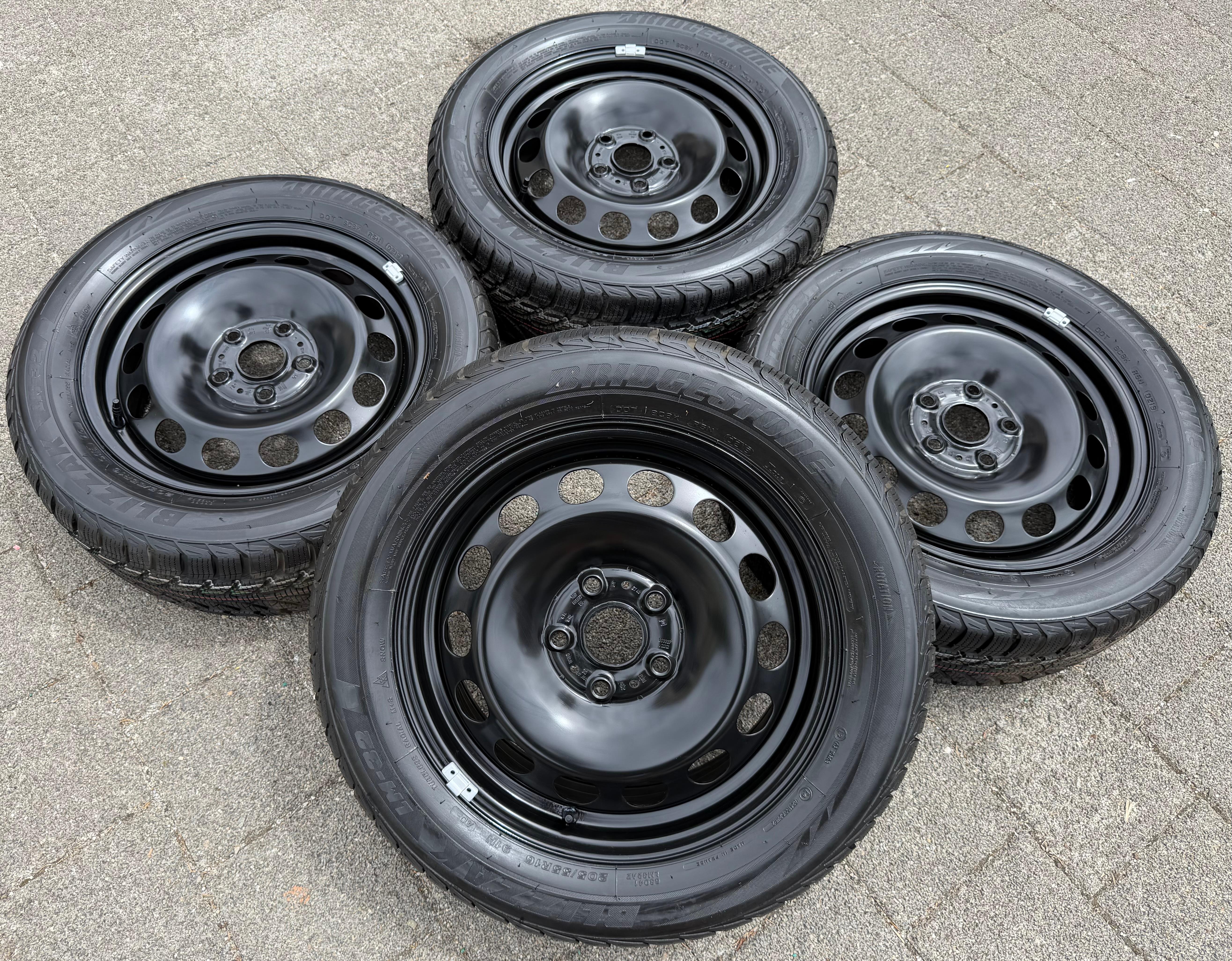 4 pneus d'hiver pour VW Golf 7, Audi A3 8V, Seat Leon 5F, Skoda Octavia 5E, 205/55R16 91H Bridgestone
